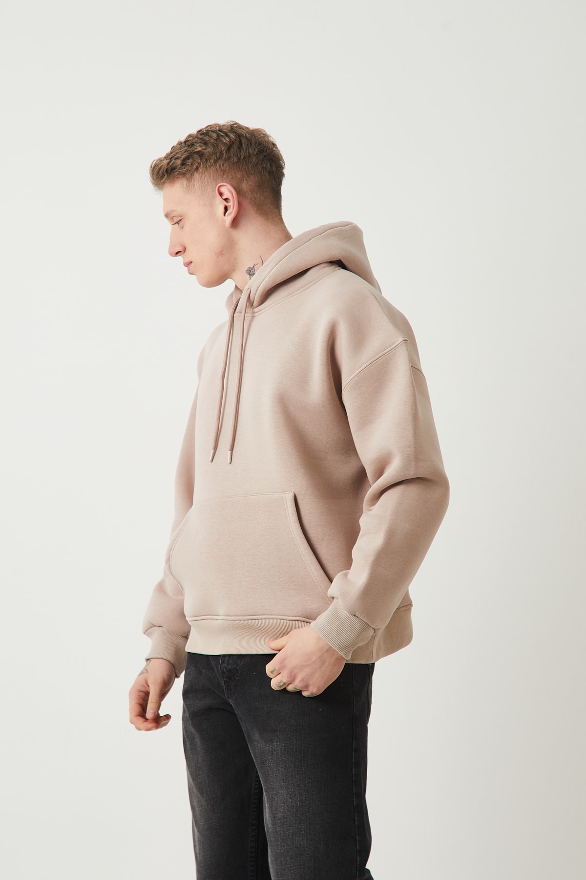 ŞARDONLU OVERSIZE HOODIE - TAS