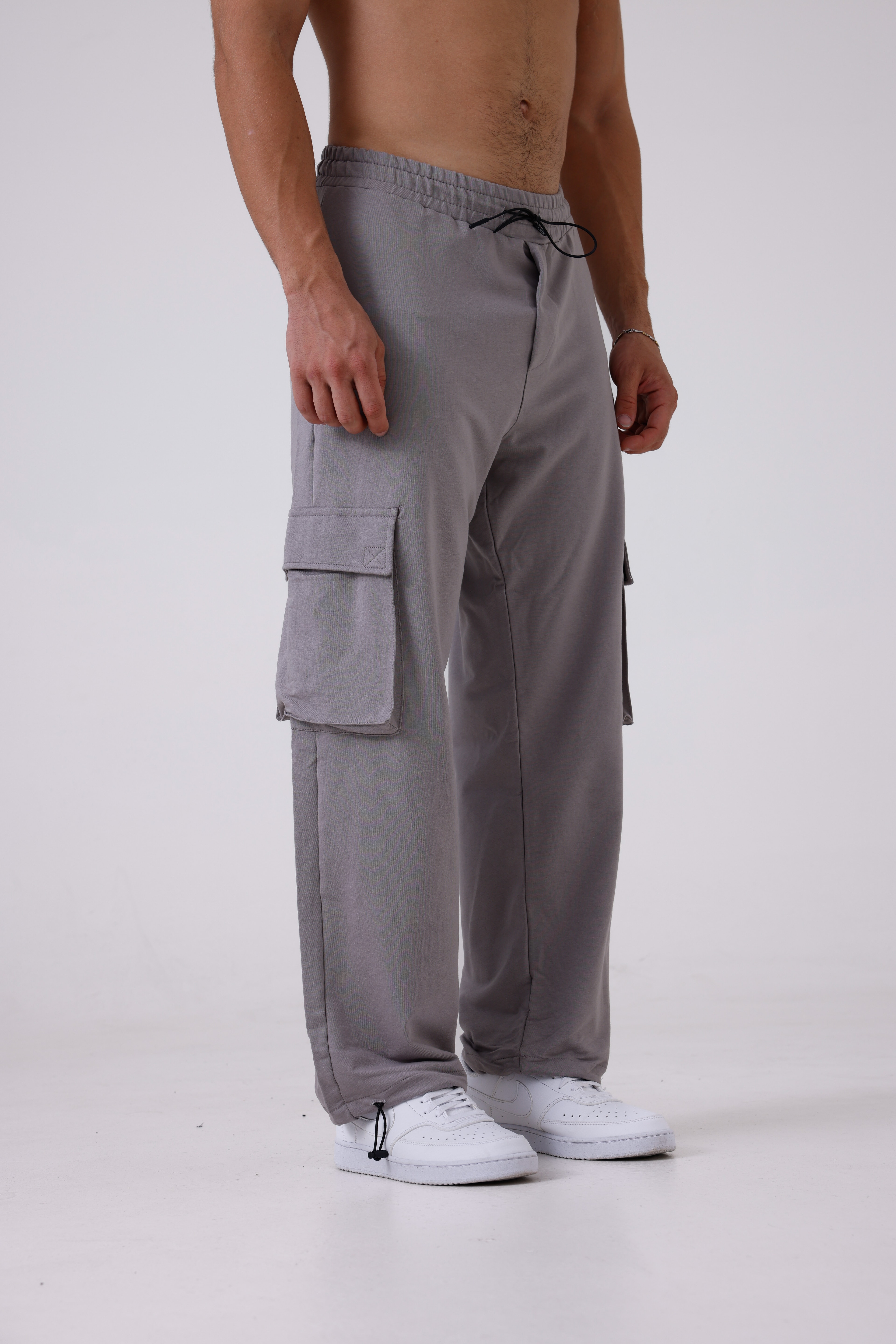 R BASKILI BAGGY EŞOFMAN - GRI