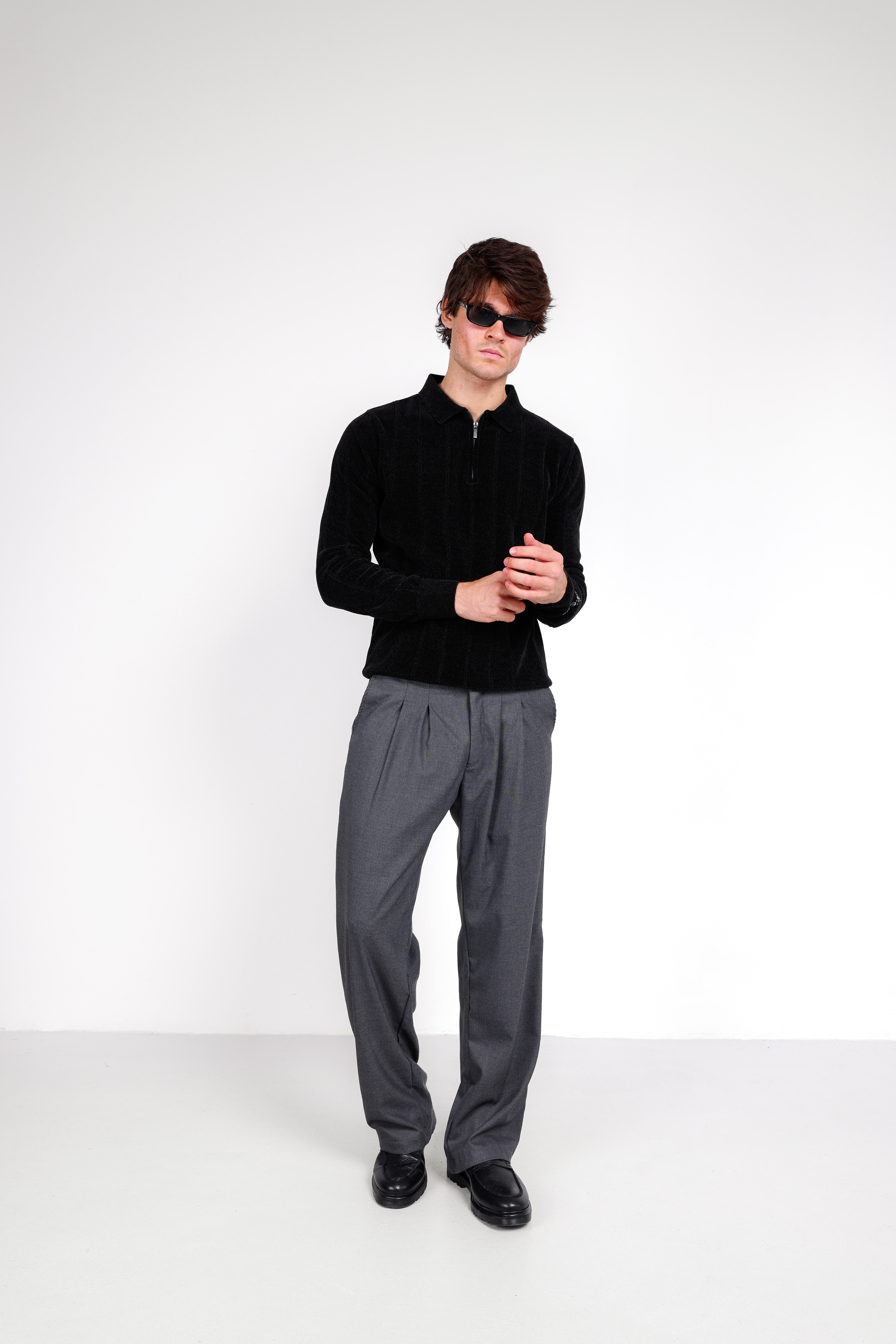 ÇİFT PİLELİ BAGGY PANTOLON - Anthracite