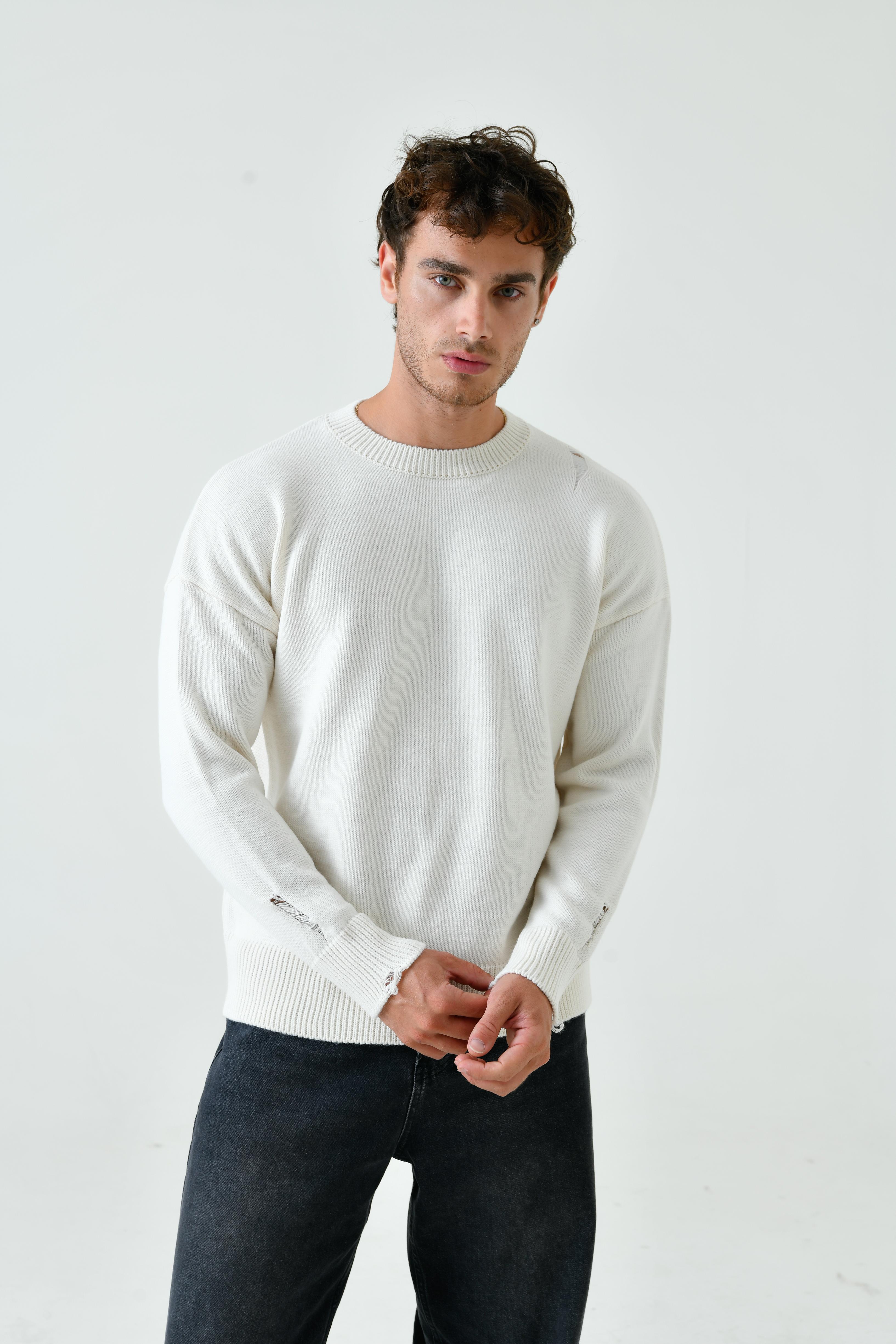 Distressed Basic Sweat Knitwear