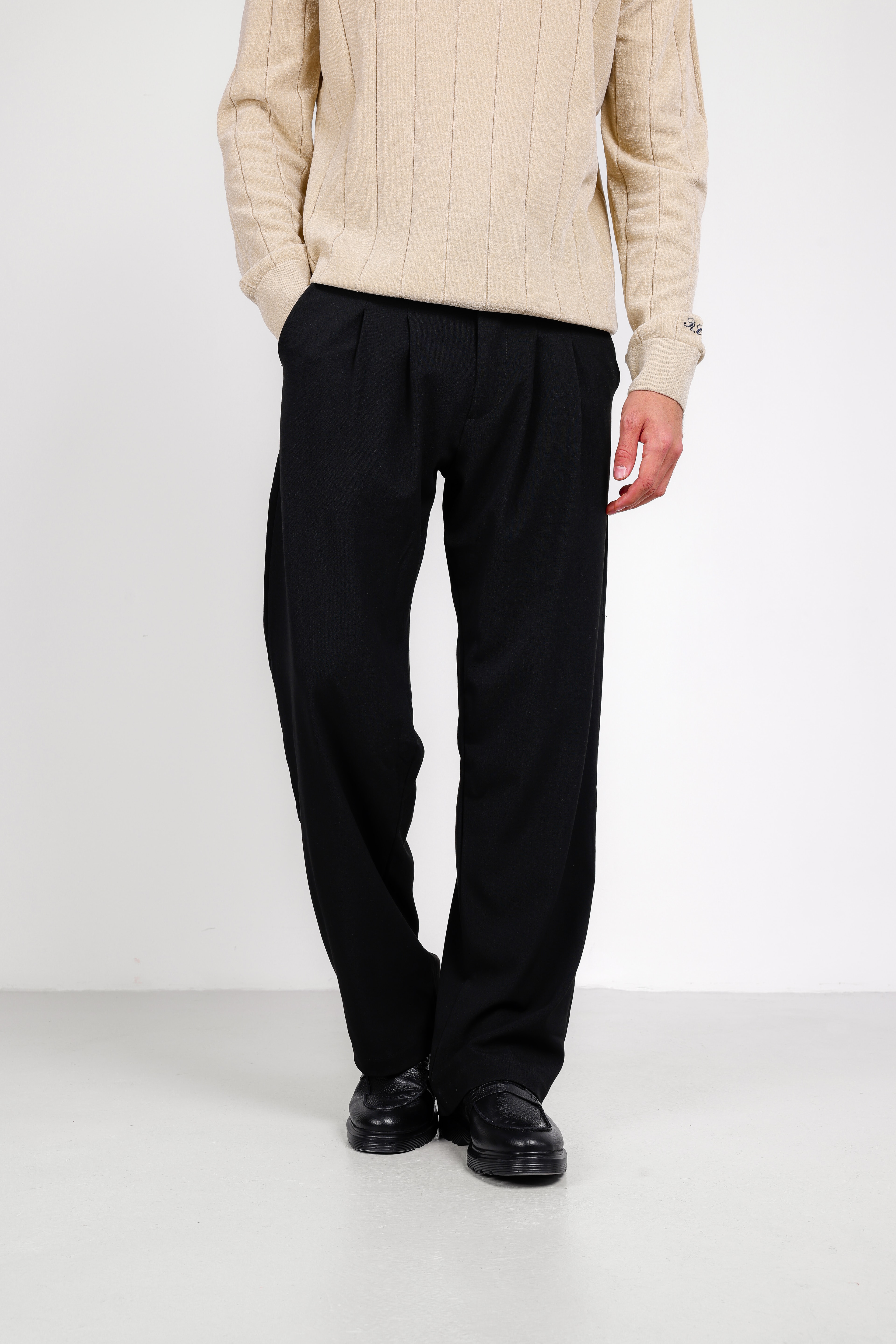 ÇİFT PİLELİ BAGGY PANTOLON - Black