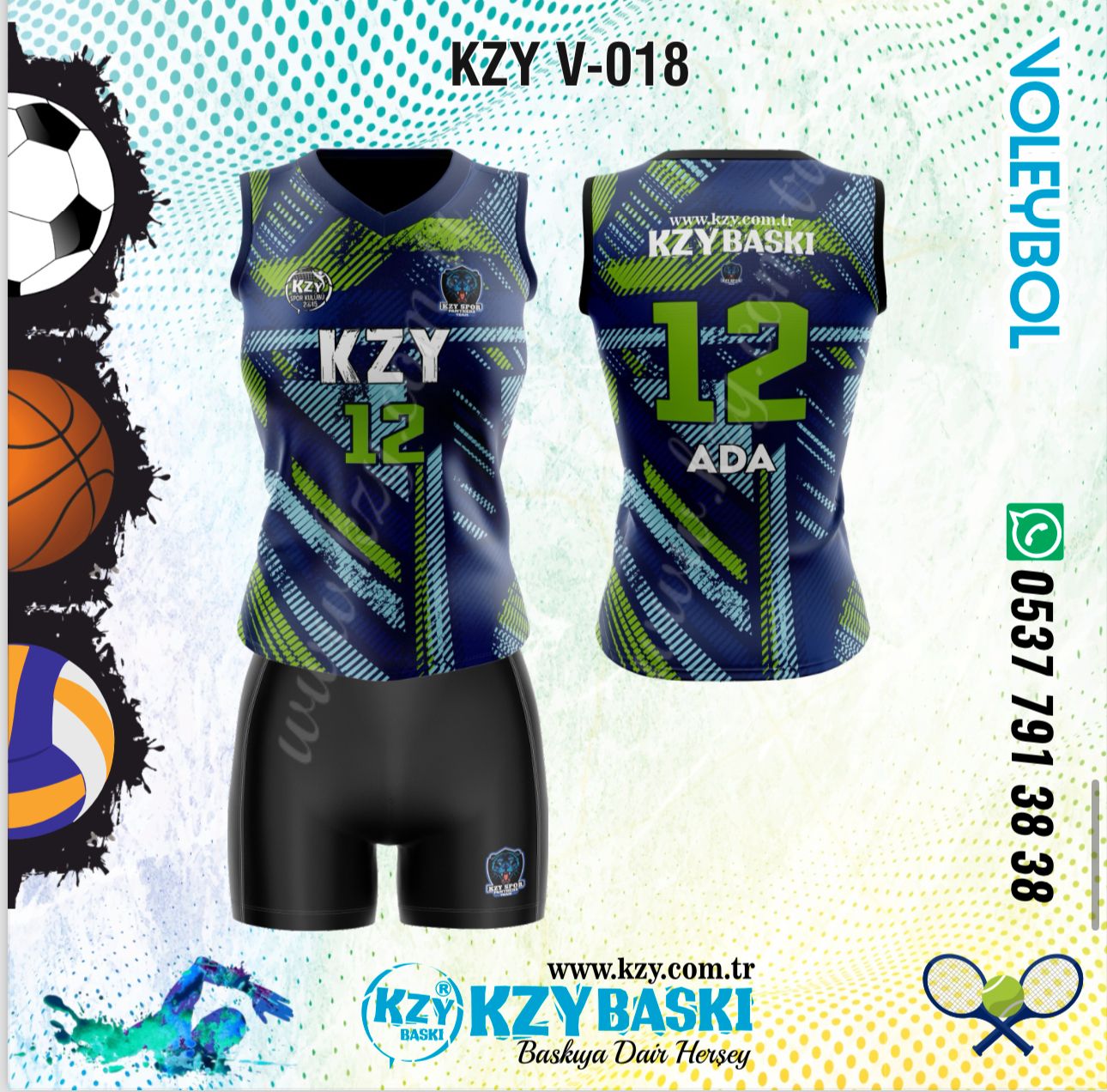 KZY V-018 DİJİTAL VOLEYBOL FORMA