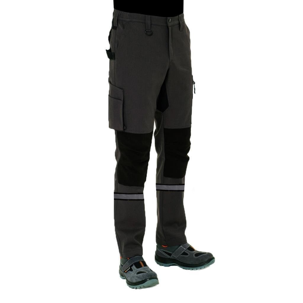 Reflektörlü Teknik İş Pantolonu, Gri-Siyah 16x12