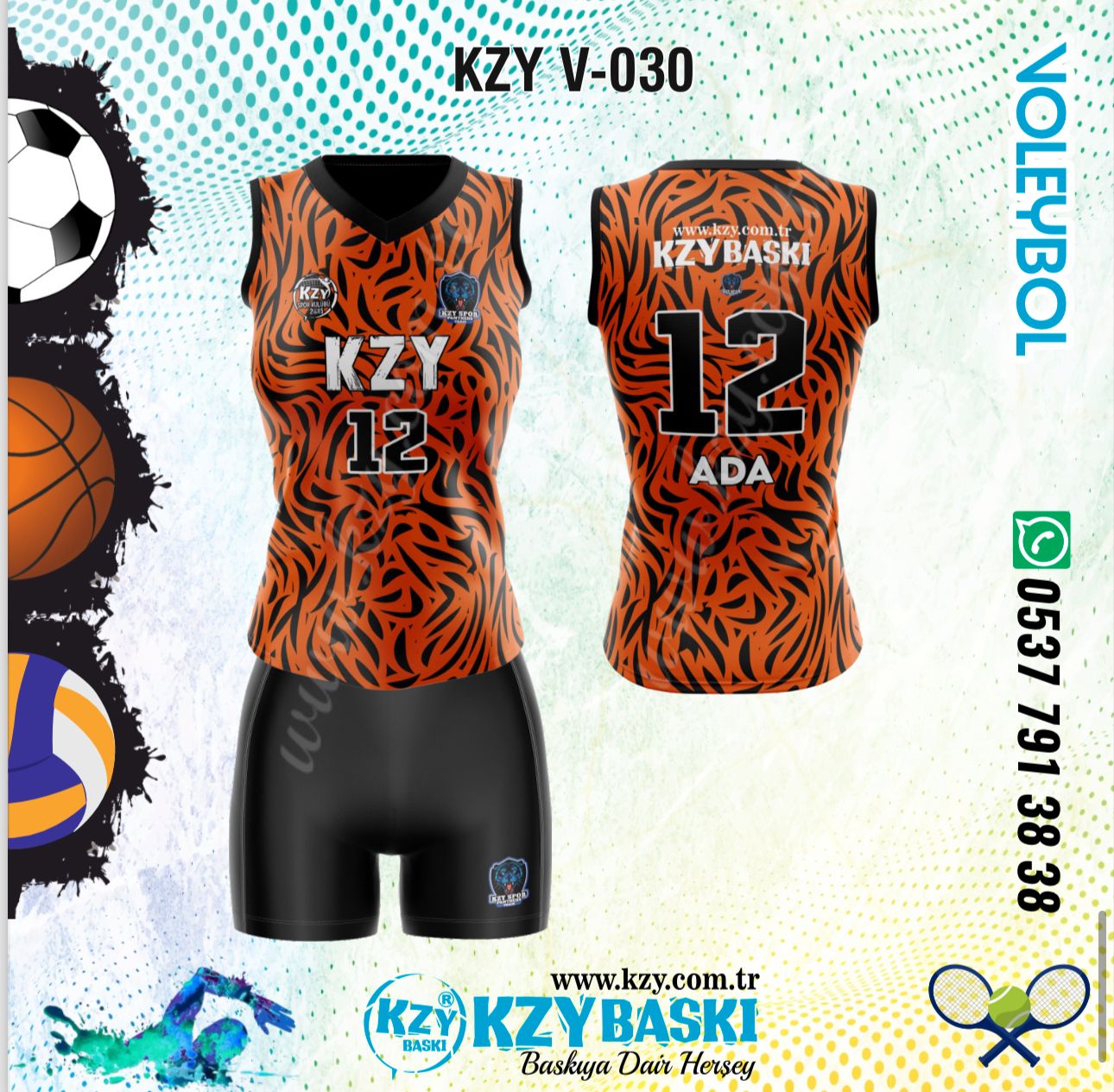 KZY V-030 DİJİTAL VOLEYBOL FORMA