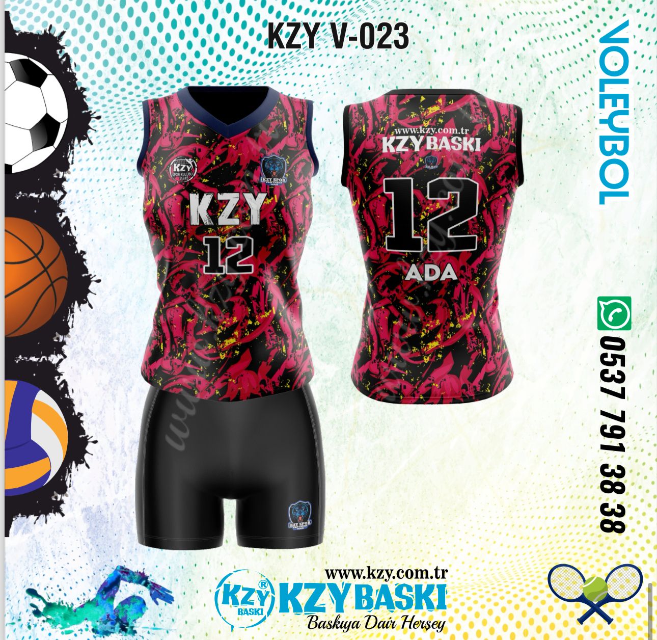 KZY V-023 DİJİTAL VOLEYBOL FORMA