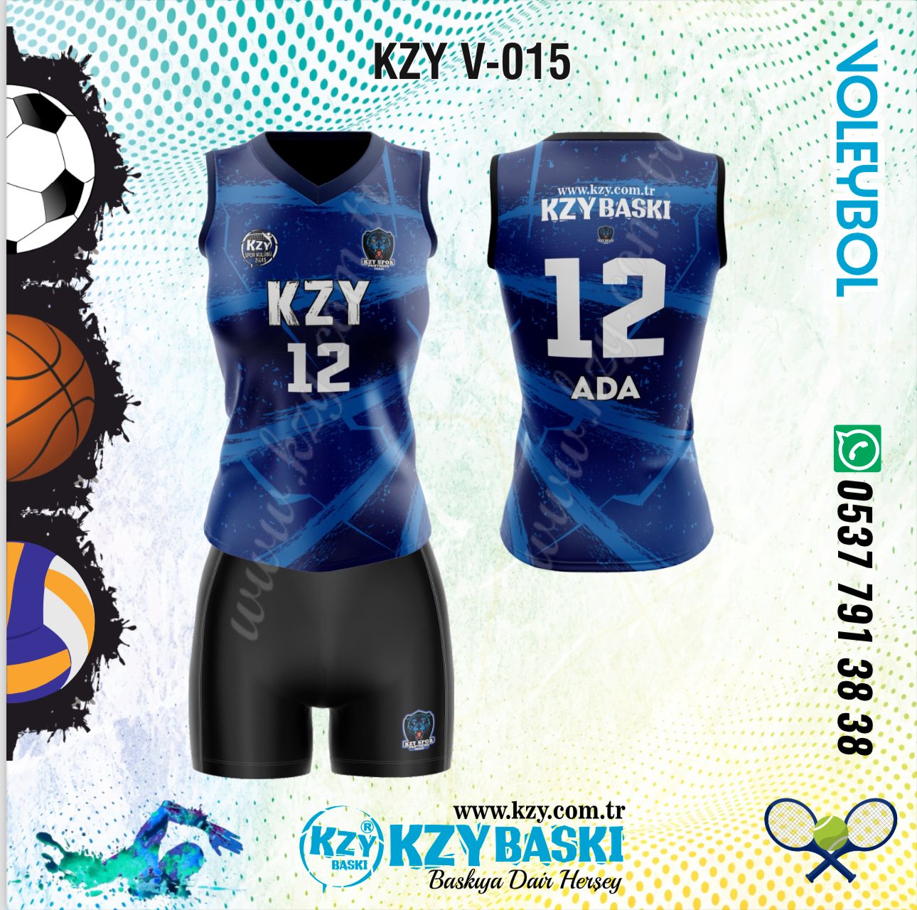 KZY V-015 DİJİTAL VOLEYBOL FORMA