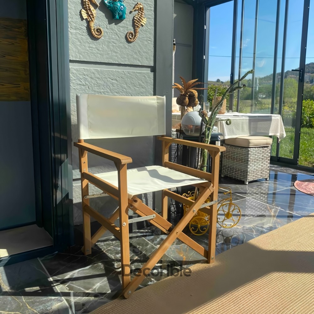 Rejisera Katlanır Ahşap Masa Sandalye Seti Balkon Bahçe Takımı