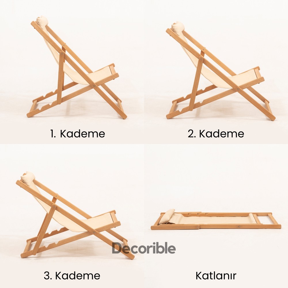 Kavisilla Şezlong Sandalye Seti Ahşap Balkon Bahçe Takımı