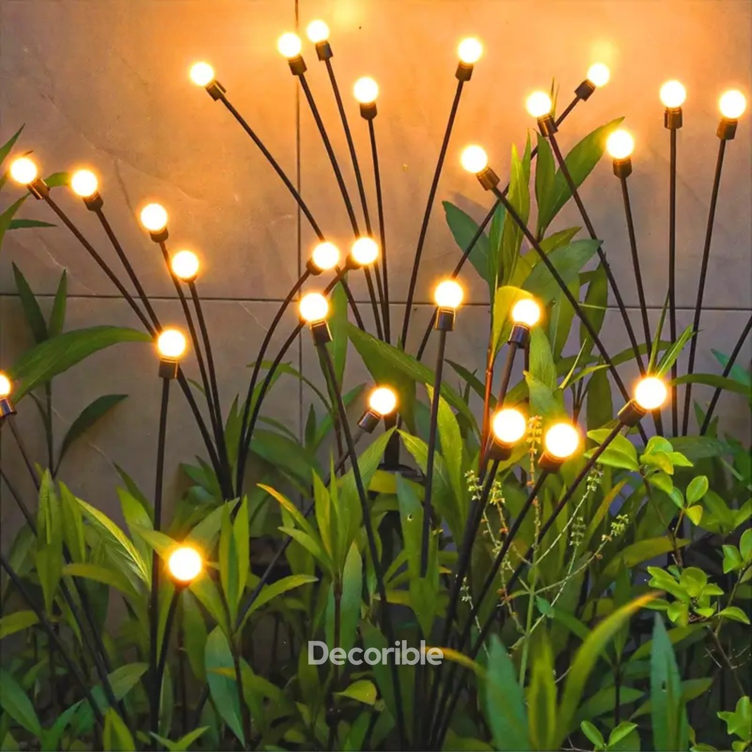 Lampy Güneş Enerjili Solar Ateşböceği Bahçe Işıkları 8 Led Kazıklı Bahçe Dekorasyonu Gün Işığı 2‘li Paket