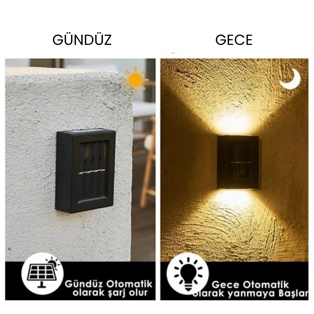 TinySol Solar Bahçe Duvar Aydınlatma Güneş Enerjili Dekoratif Balkon Aydınlatması