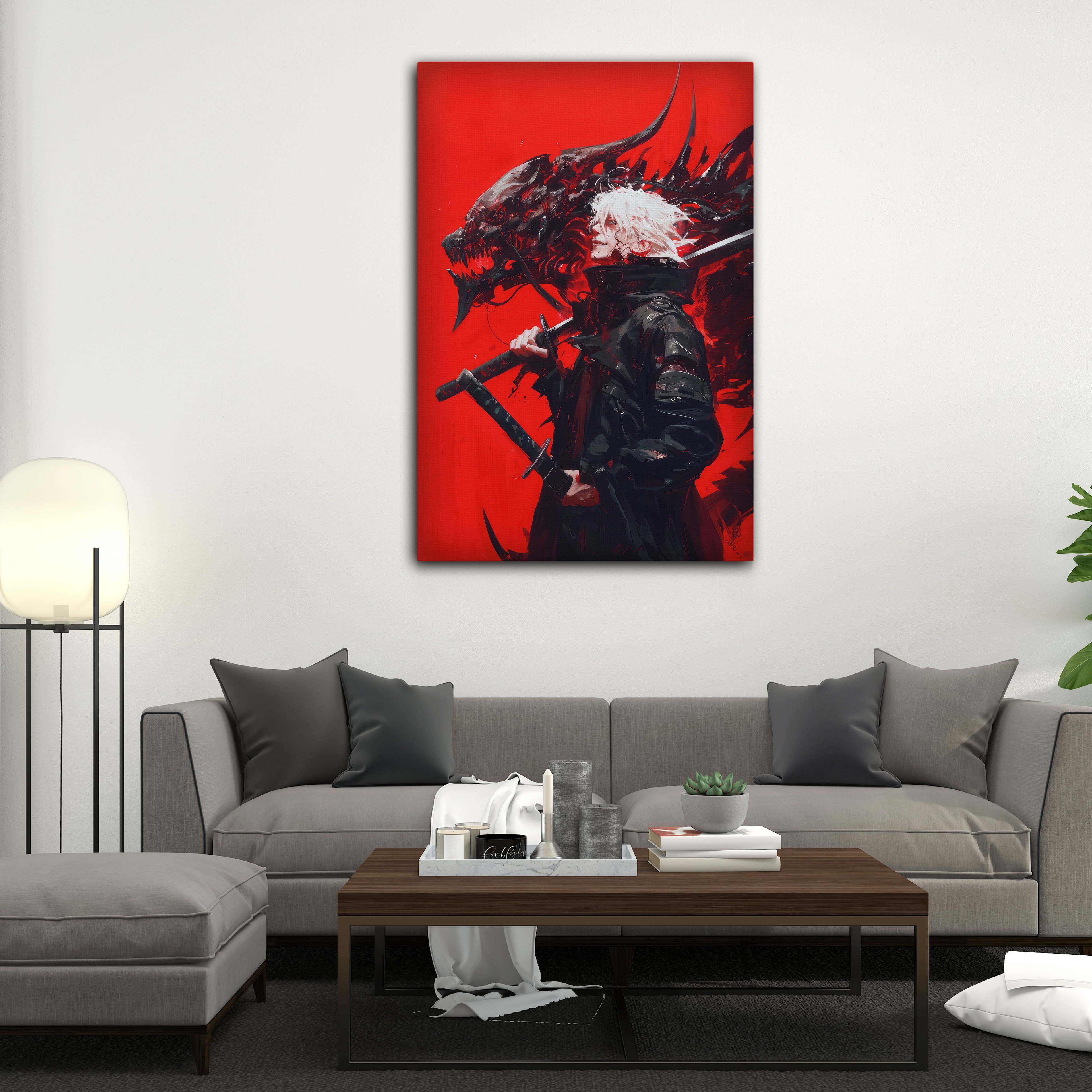 Ejderhalı Anime Karakteri Kanvas Tablo