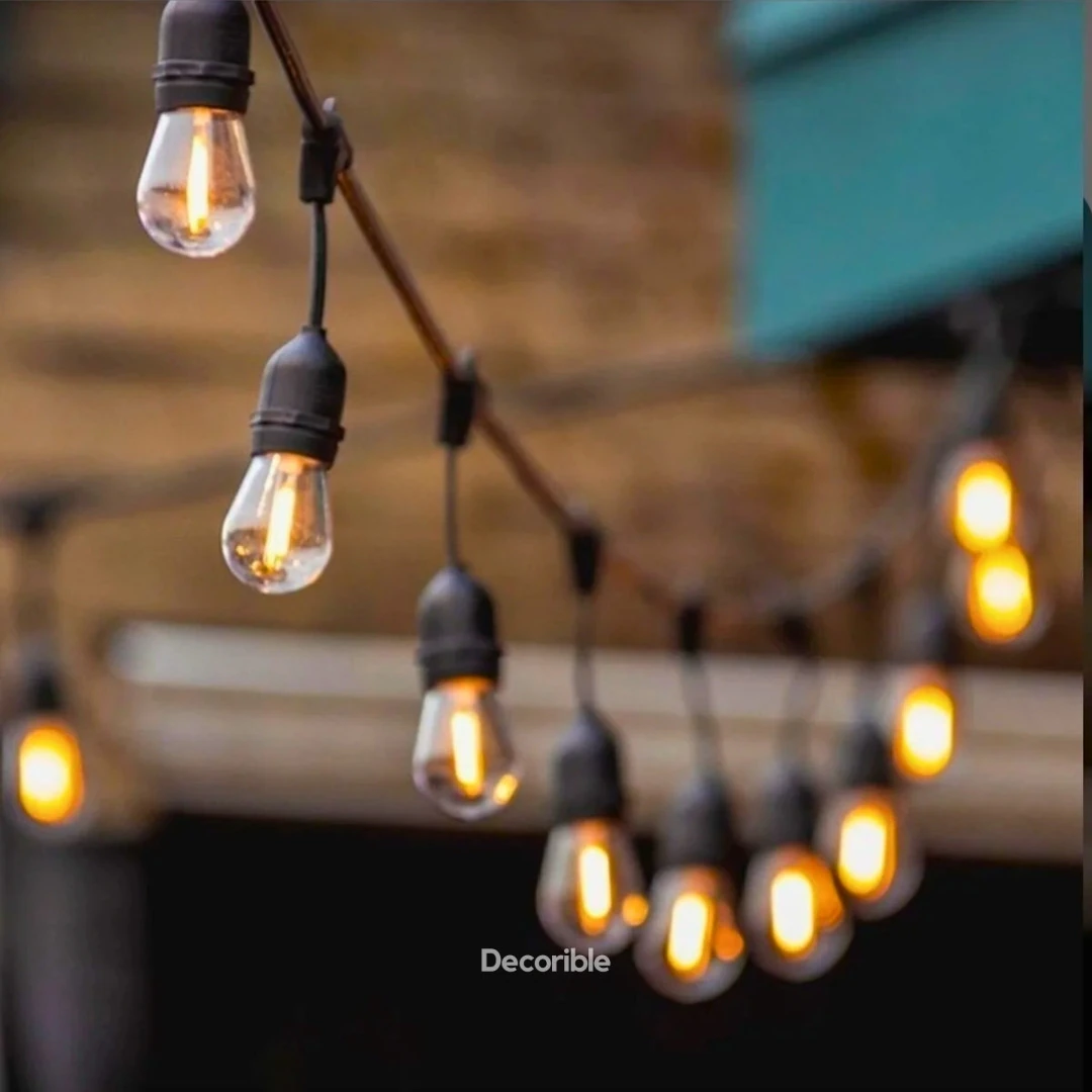 Rustika Kırılmaz Ampul Dış Mekan Bahçe Aydınlatması Su Geçirmez 10 Metre 10 Duylu