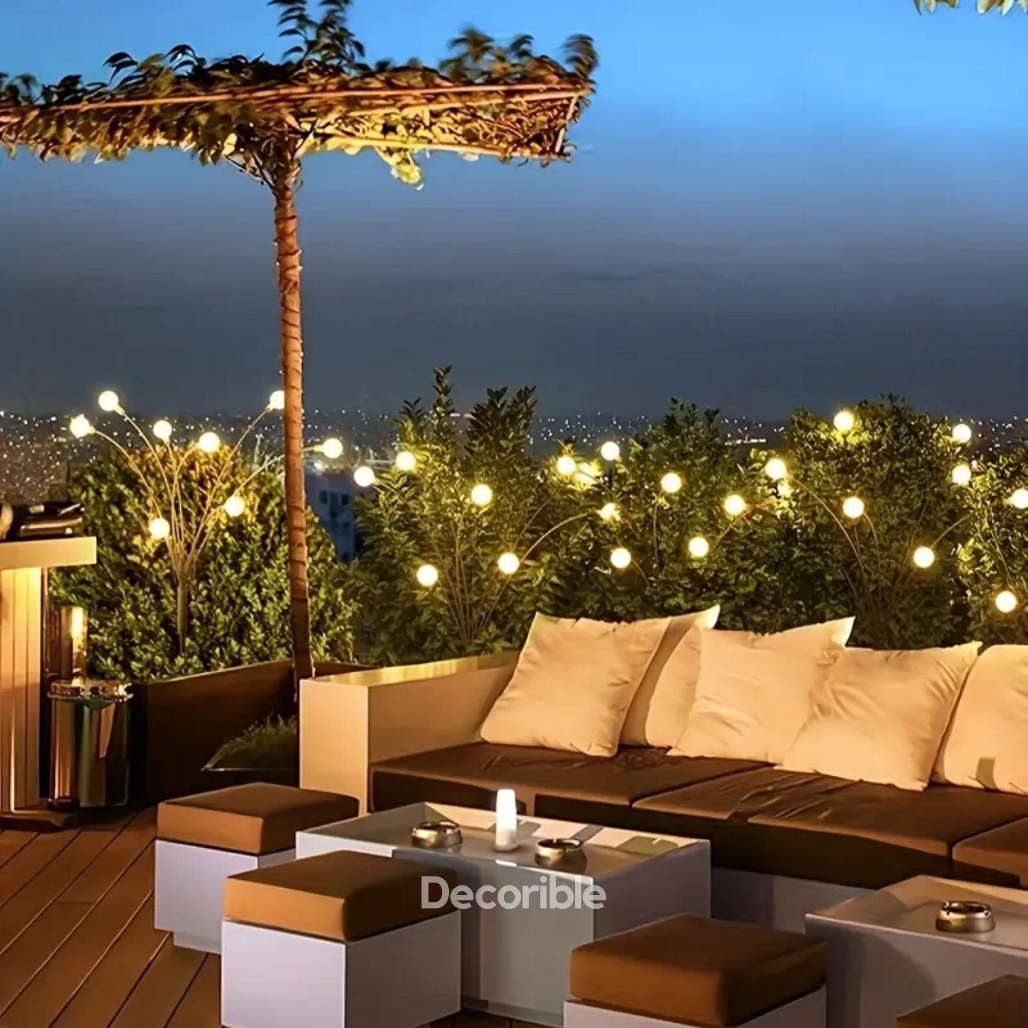 Lampy Güneş Enerjili Solar Ateşböceği Bahçe Işıkları 8 Led Kazıklı Bahçe Dekorasyonu Gün Işığı 2‘li Paket