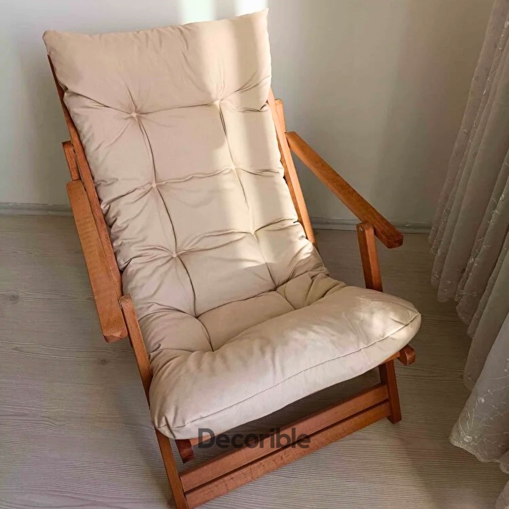 Layvia Tekli Kollu Şezlong Sandalye Ahşap