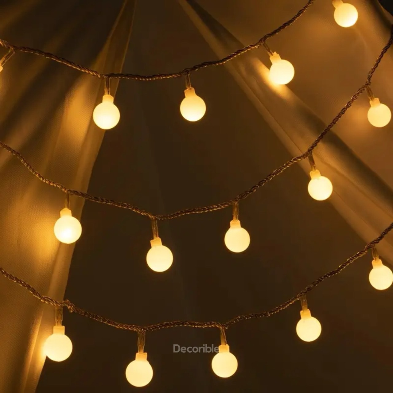 Lightball Elektrikli İç Mekan Dekoratif Led Aydınlatma 50 Top Led 5 Metre