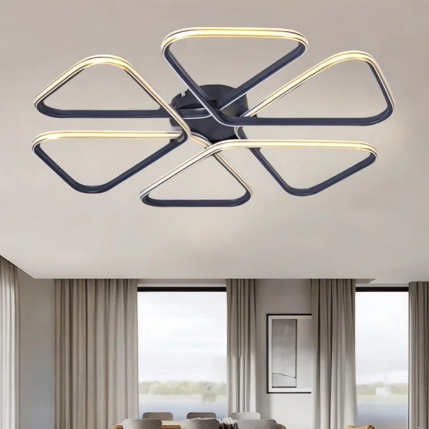 Magnolia Plafonyer LED Avize Alüminyum Gövde Beyaz Işık - Gold Çizgili