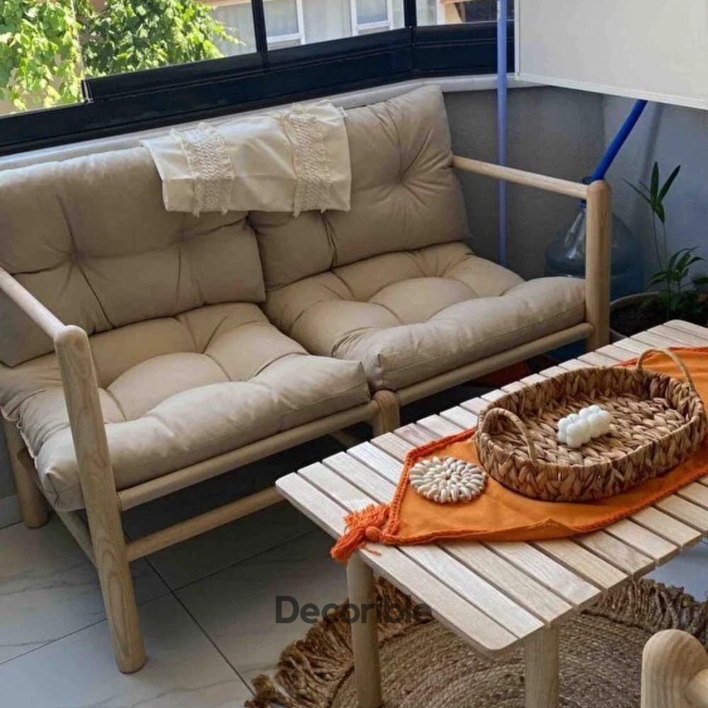 Timberway Kestane Ağacı Ahşap 2'li Koltuk Bahçe Mobilyası