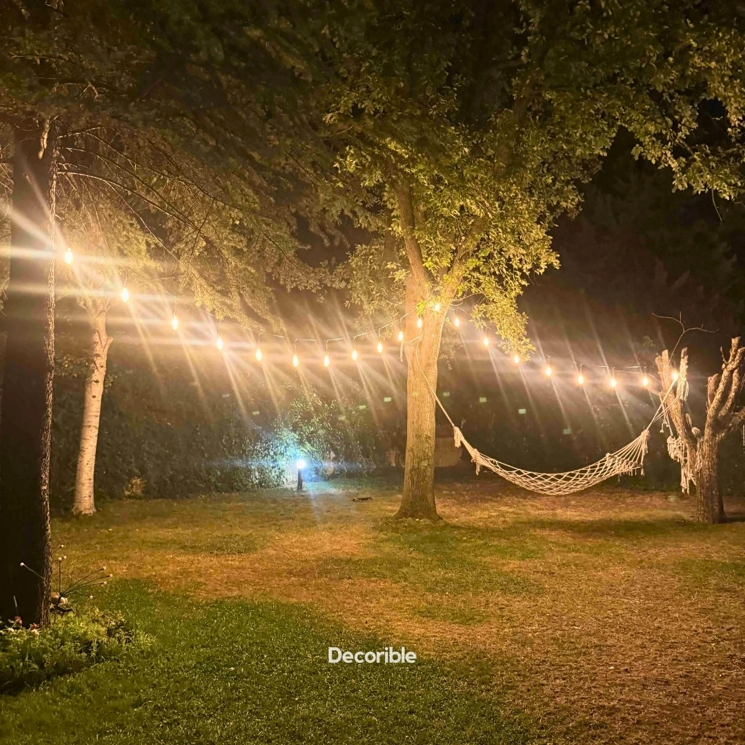 Rustika Kırılmaz Ampul Dış Mekan Bahçe Aydınlatması Su Geçirmez 10 Metre 10 Duylu