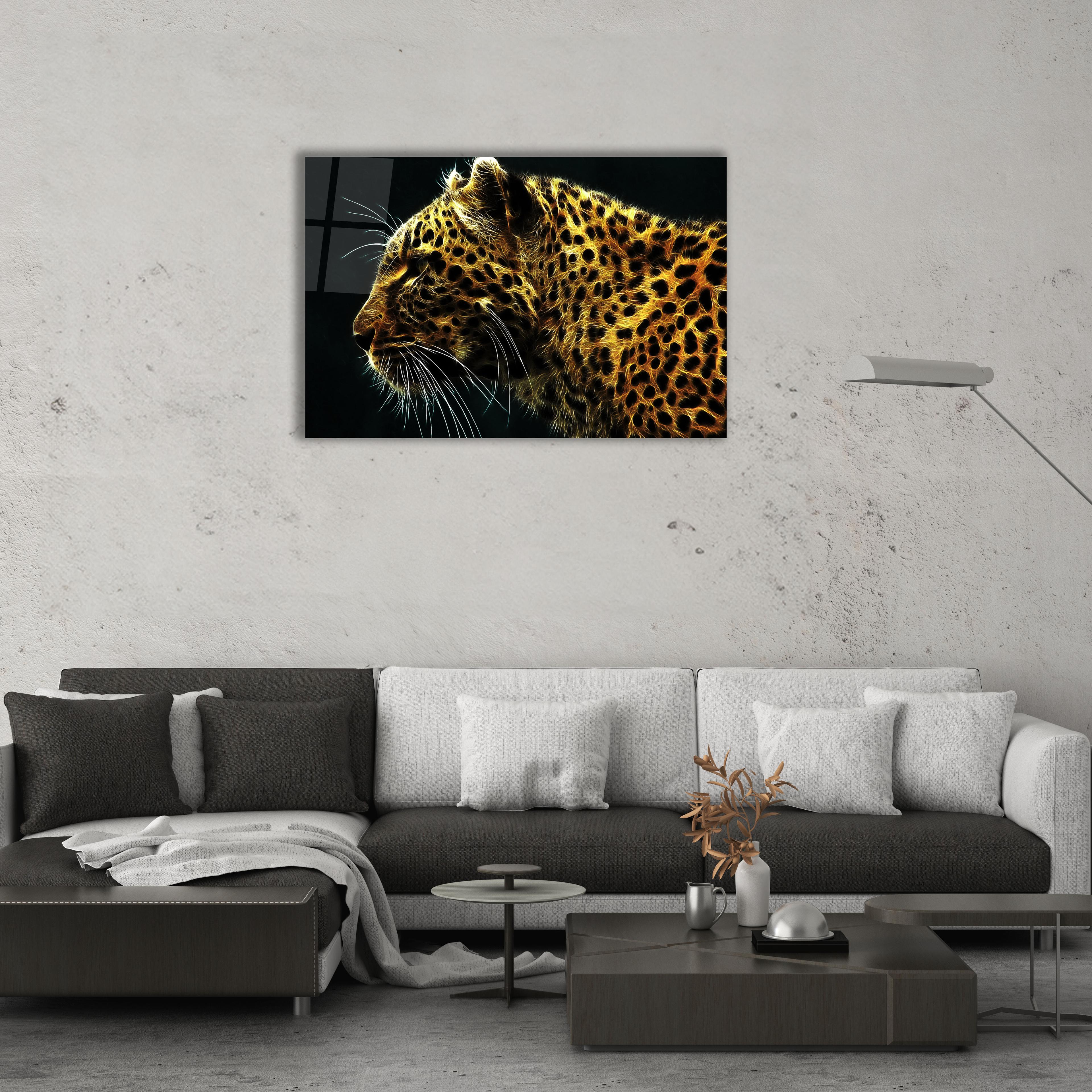 Leopar Dijital Sanat Cam Tablo