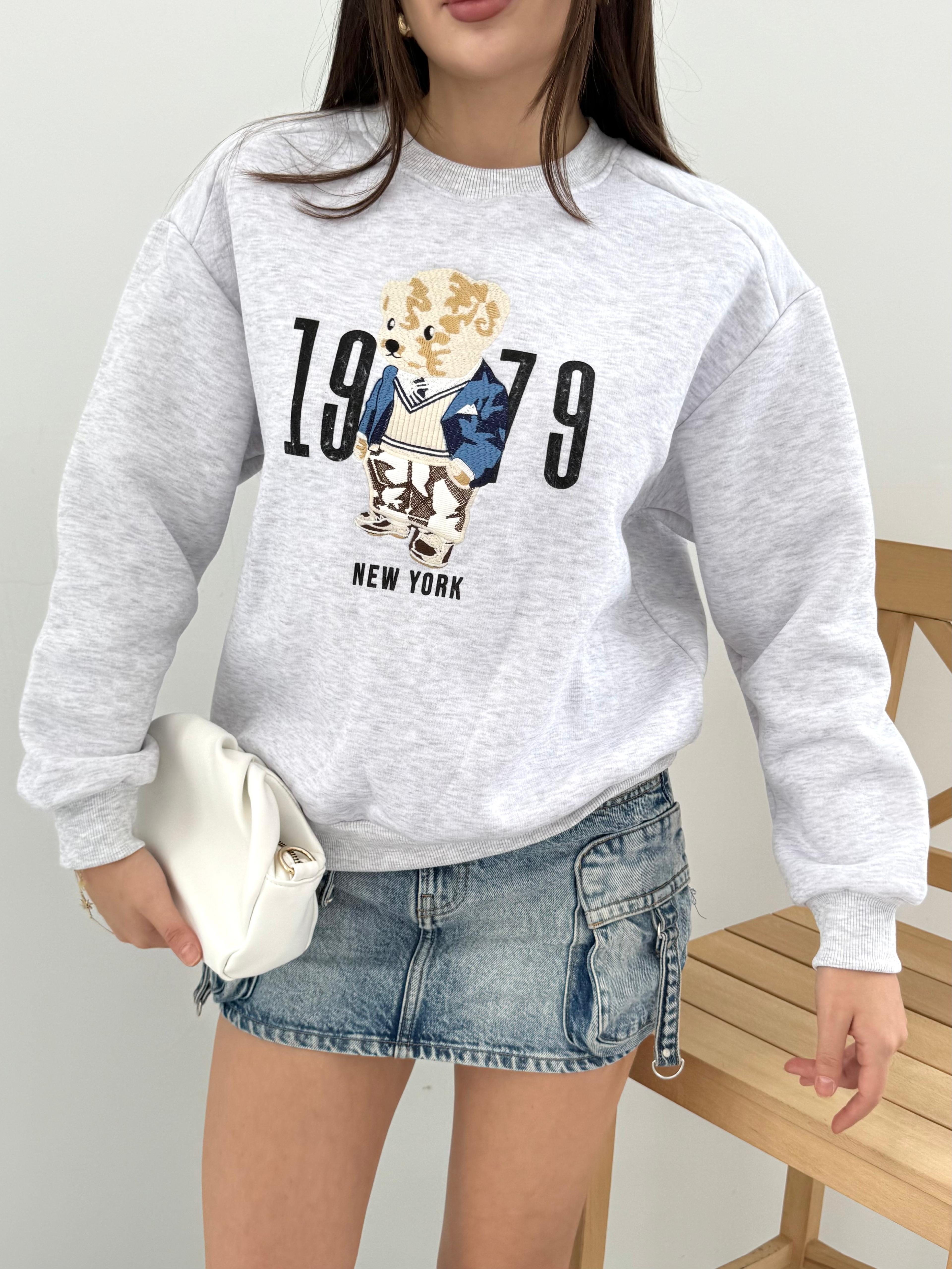 Kadın Newyork Baskılı Sweatshirt