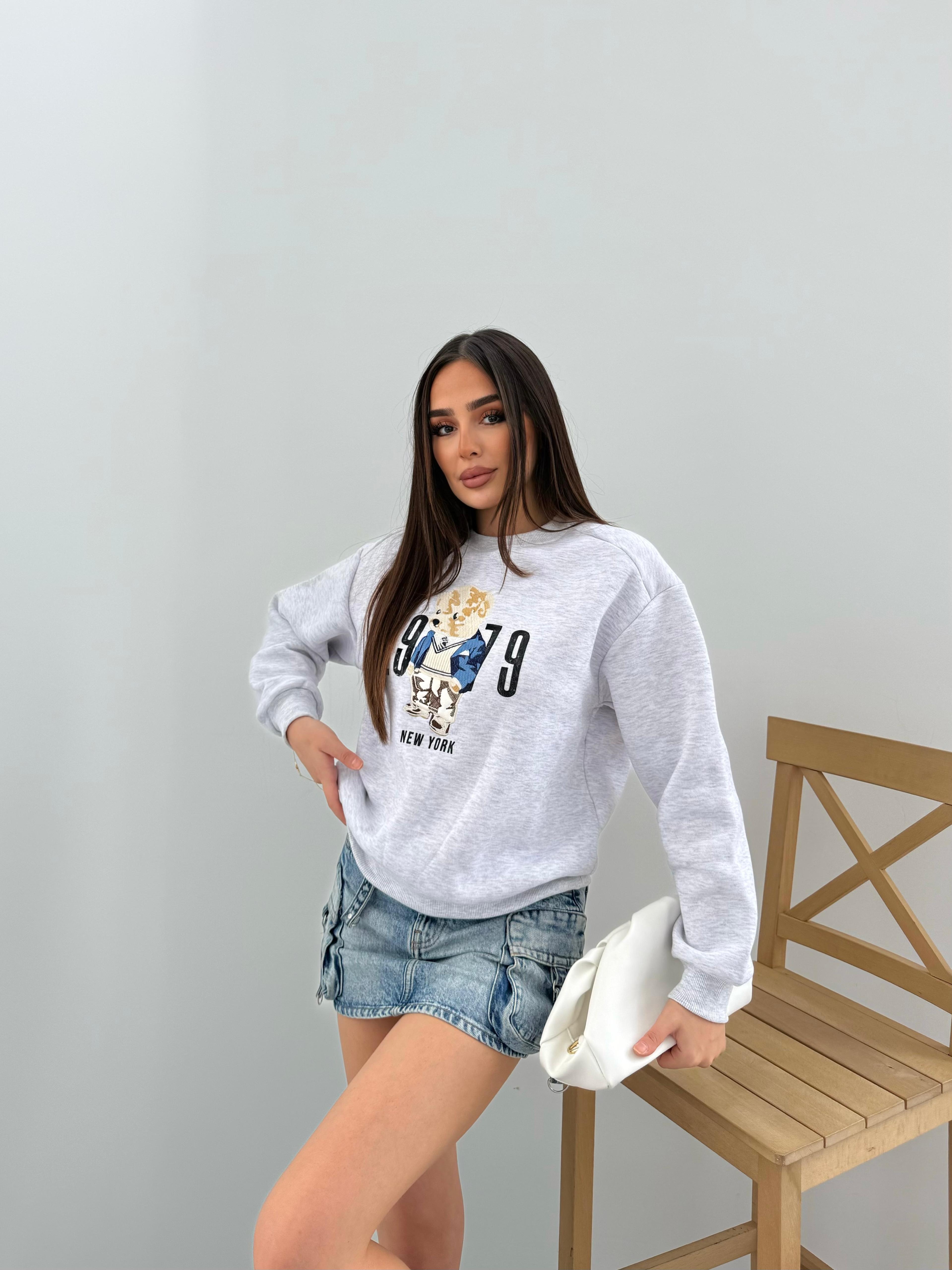 Kadın Newyork Baskılı Sweatshirt