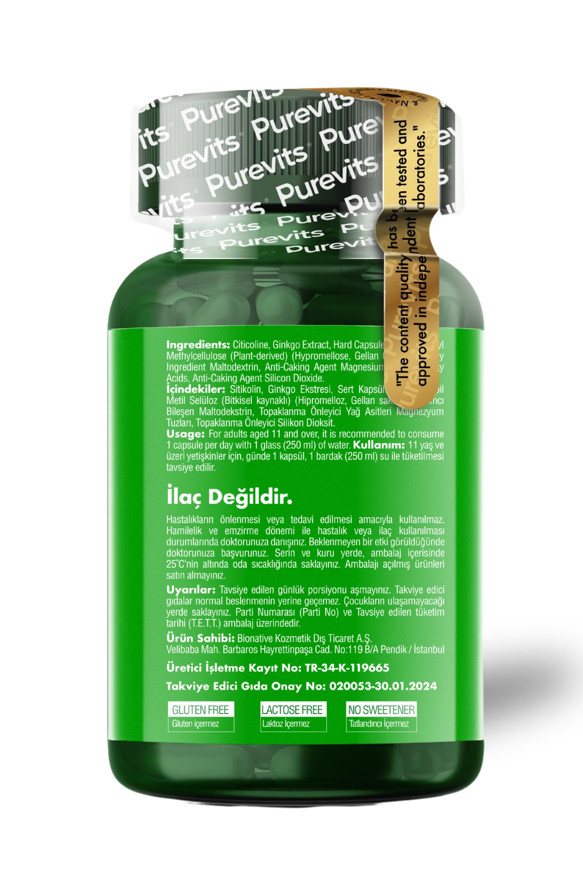 Ginkgo Biloba Citicoline + Focus - 30 Vegan Kapsül