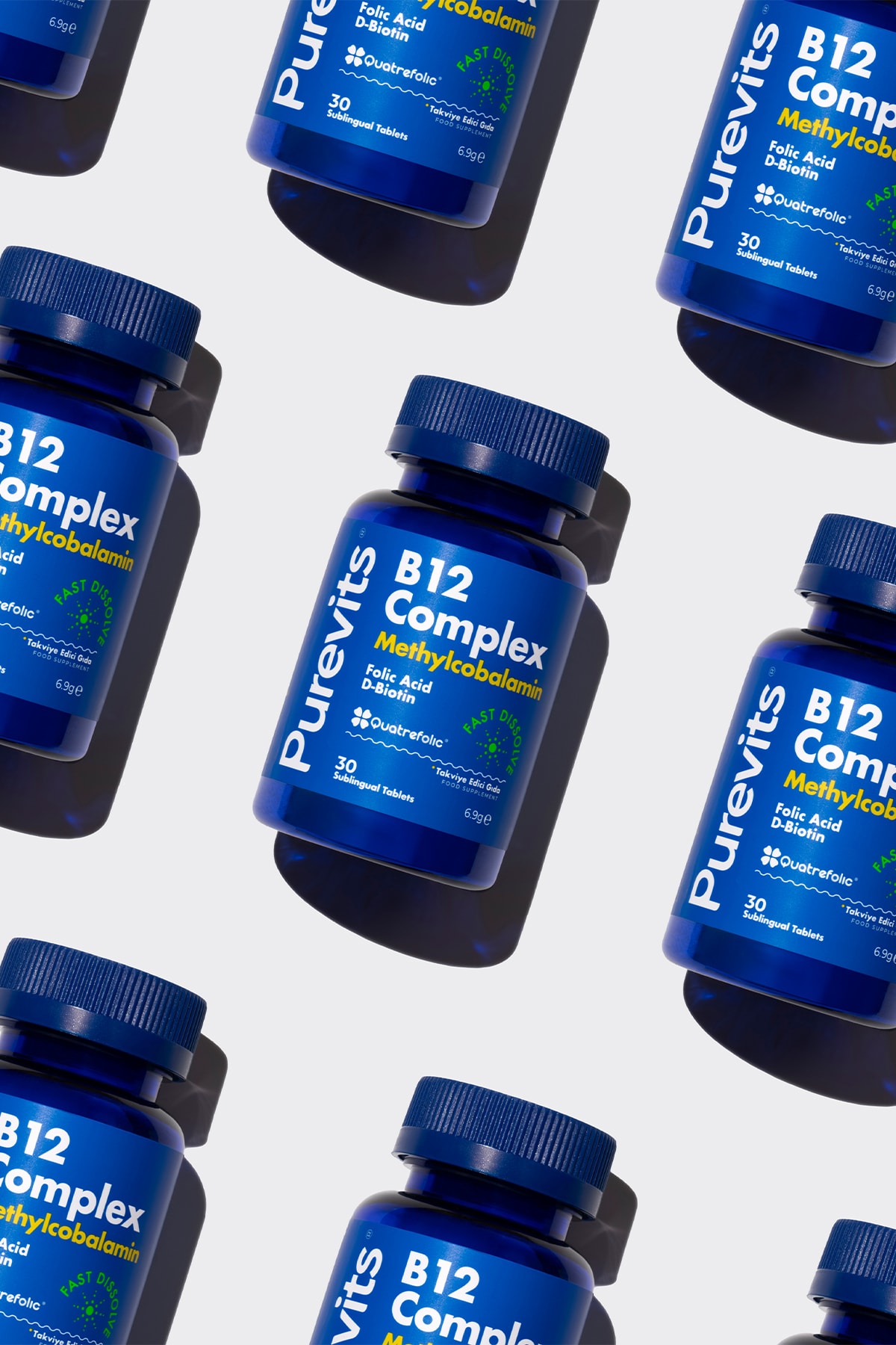 Vitamin B12 Complex - Folic Acid – Biotin – 30 Adet Dilaltı Tablet