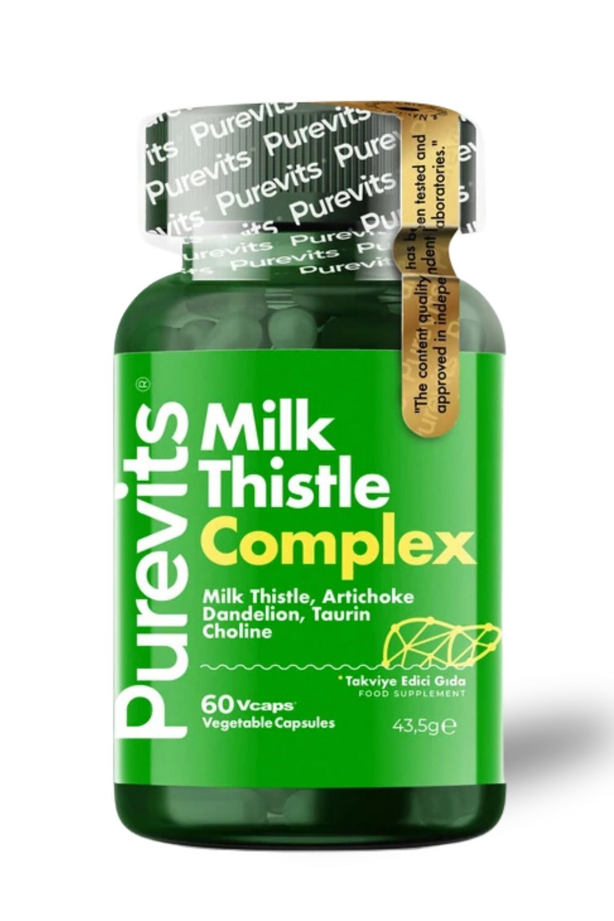 Milk Thistle Complex Deve Dikeni Enginar Ekstraktı Karahindiba Taurin Kolin 60 Adet Vegan Kapsül