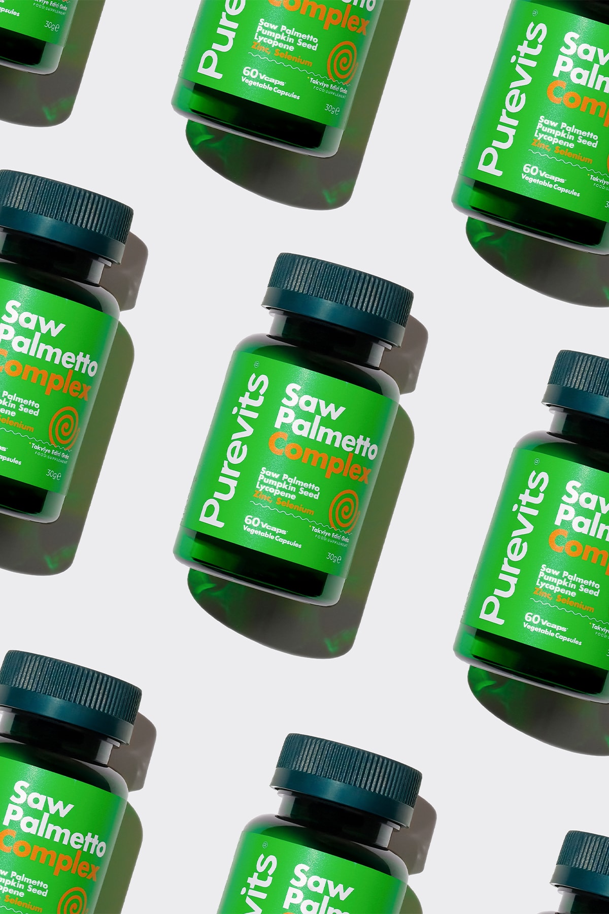 Saw Palmetto Complex-cüce Palmiye-çinko-kabak Çekirdeği Ekstraktı-likopen-selenyum 60 Adet Veg Cap