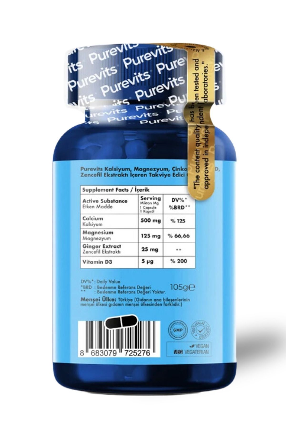 Kalsiyum – Magnezyum- Çinko- Vitamin D Plus - 60 Adet Tablet