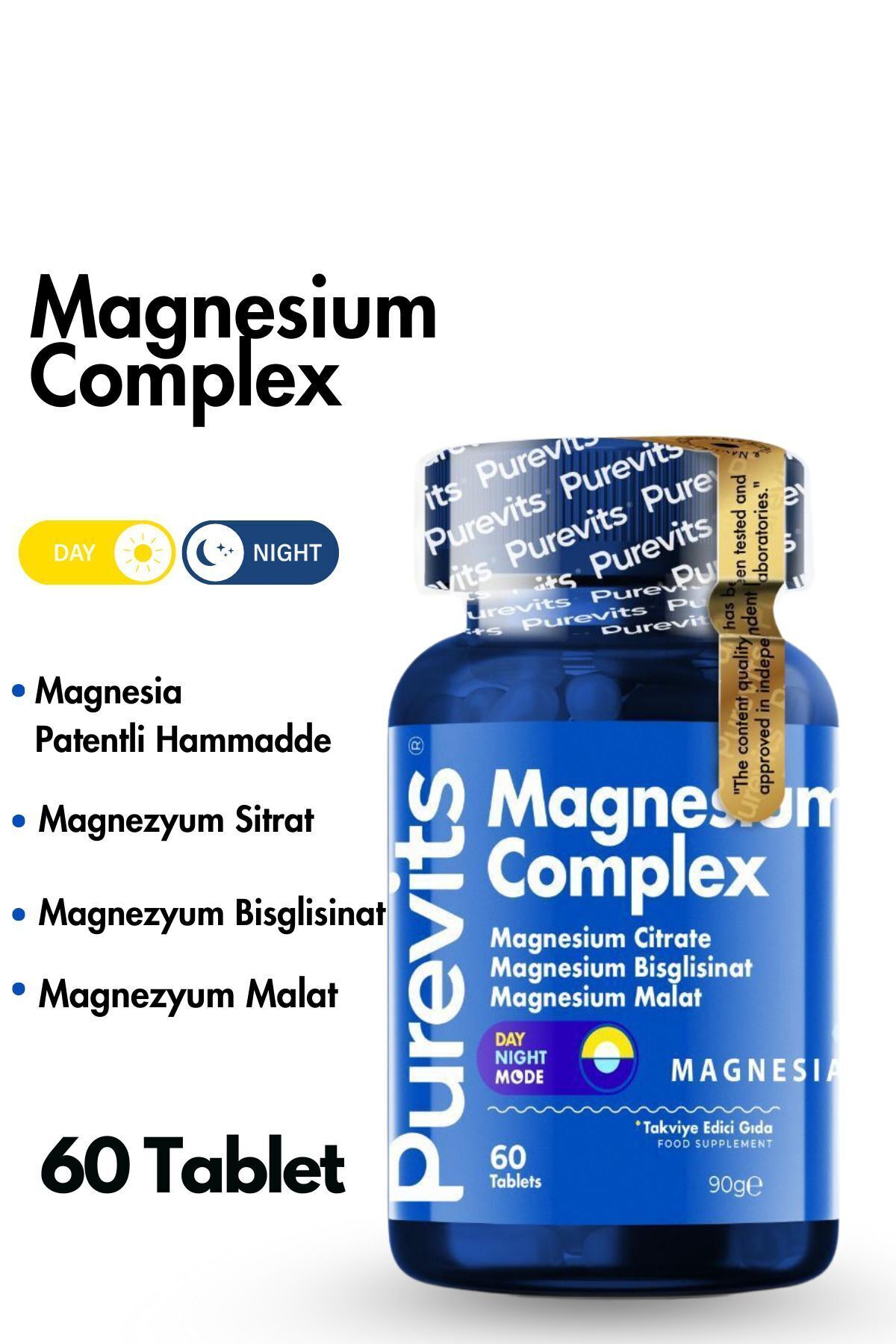 Magnezyum Complex - Sitrat - Bisglisinat – Malat 200 mg – 60 Tablet