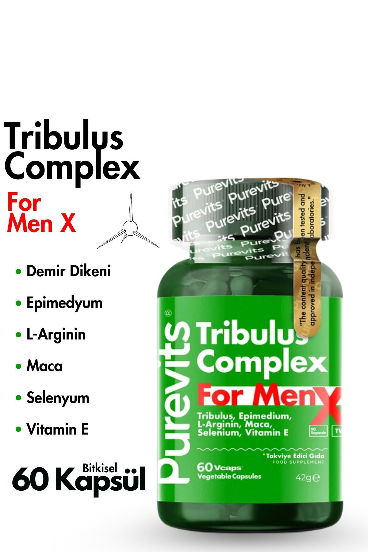 Tribulus Formen Complex Two Factor 60 Adet Vegan Kapsül
