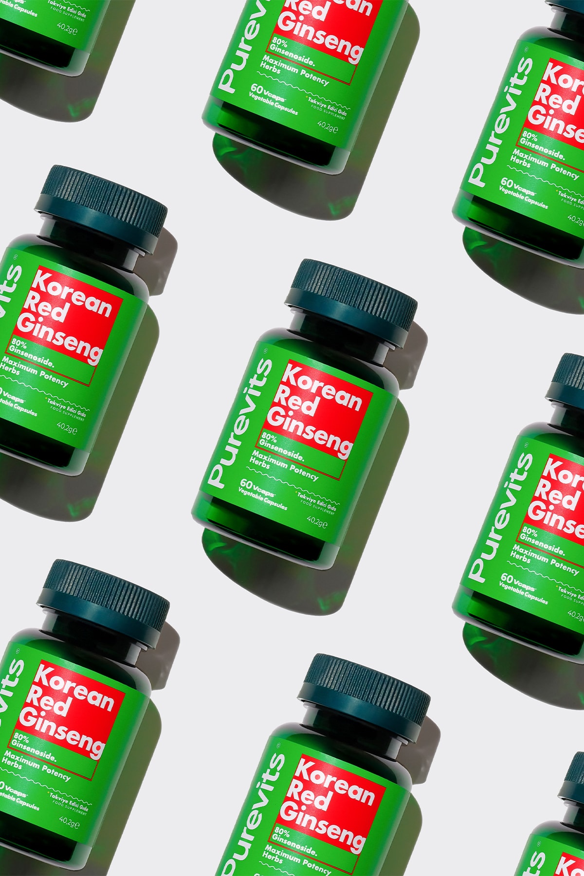 Kırmızı Kore Ginseng- Korean Red Ginseng 500 Mg – 60 Vegan Kapsül