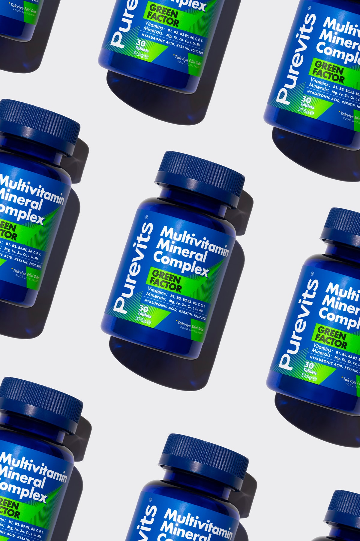 Green Factor Multivitamin Mineral Complex - Keratin - Hyaluronik Asit – Folik Asit - 30 Adet