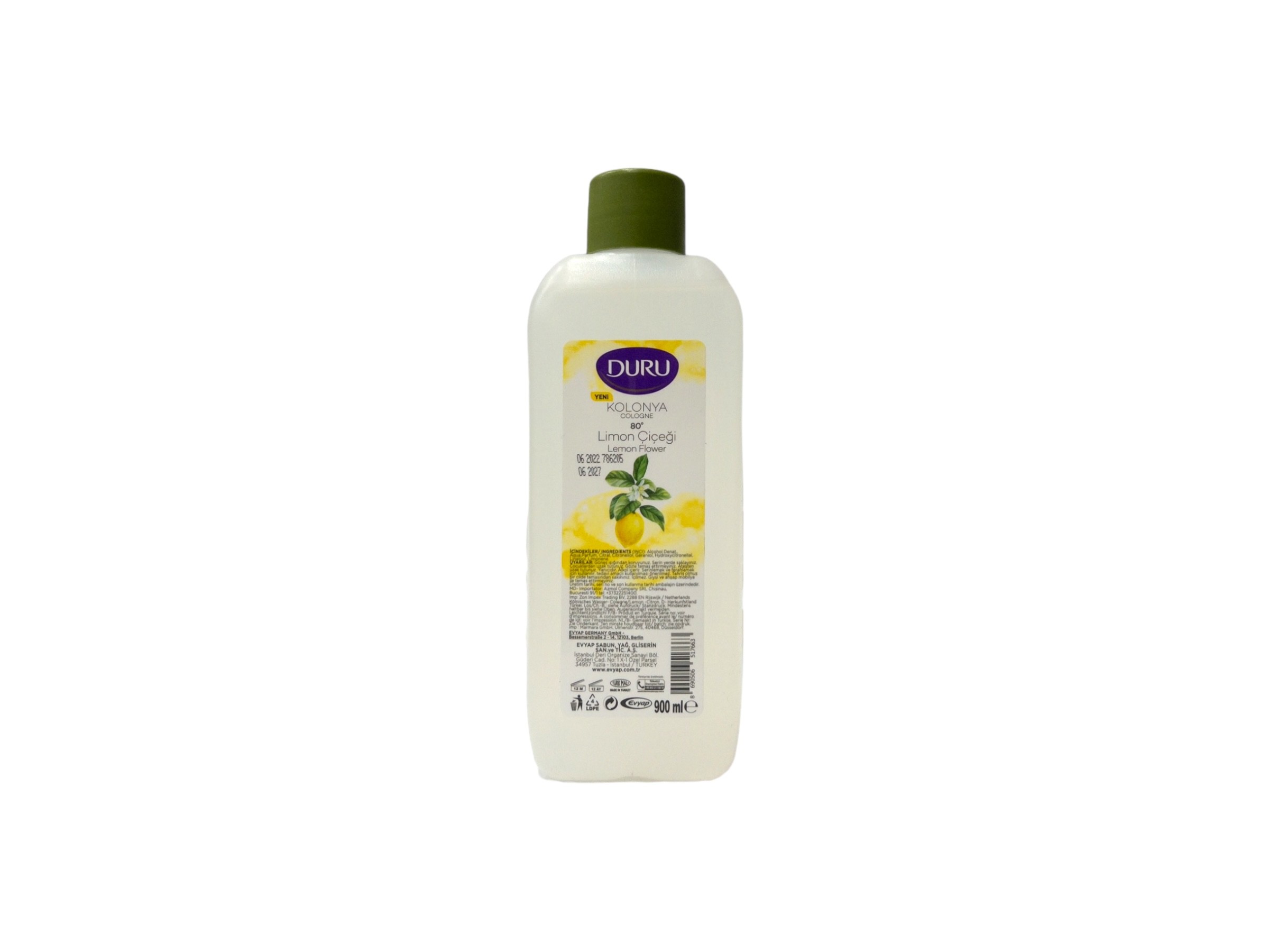 Duru Limon Çiçeği Pet Şişe Bidon Kolonya 900Ml