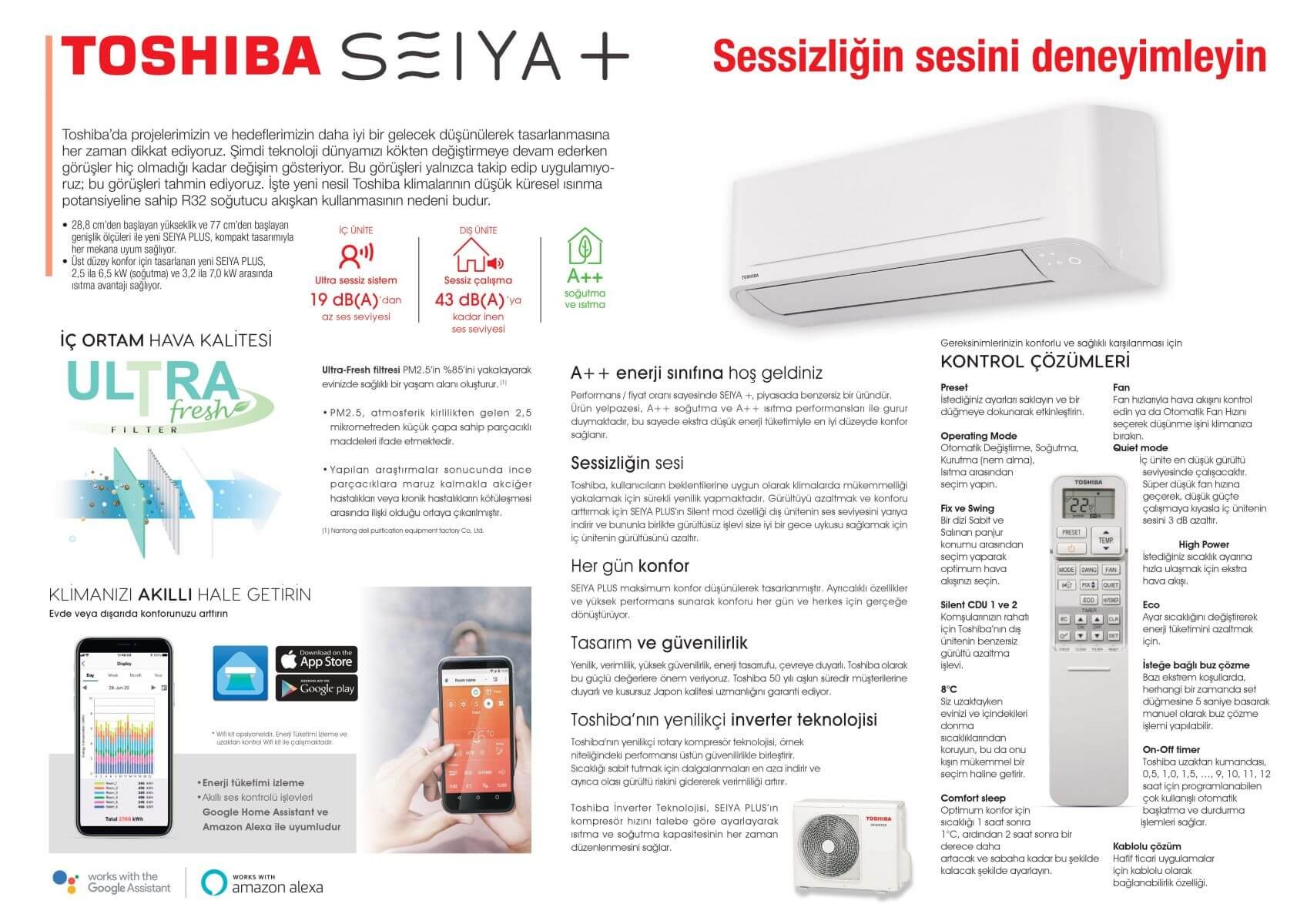 Toshiba Seiya Plus 24.000 BTU A++ İnverter Klima