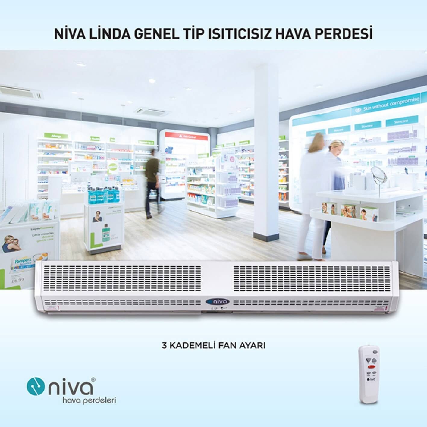 Niva Linda Genel Tip Isıtıcısız Hava Perdesi 