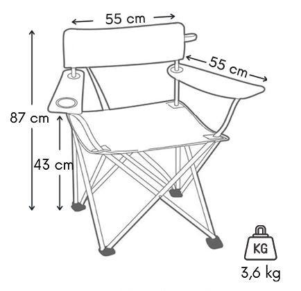 Katlanabilir XLarge Kamp Sandalyesi (Tk150 kg)