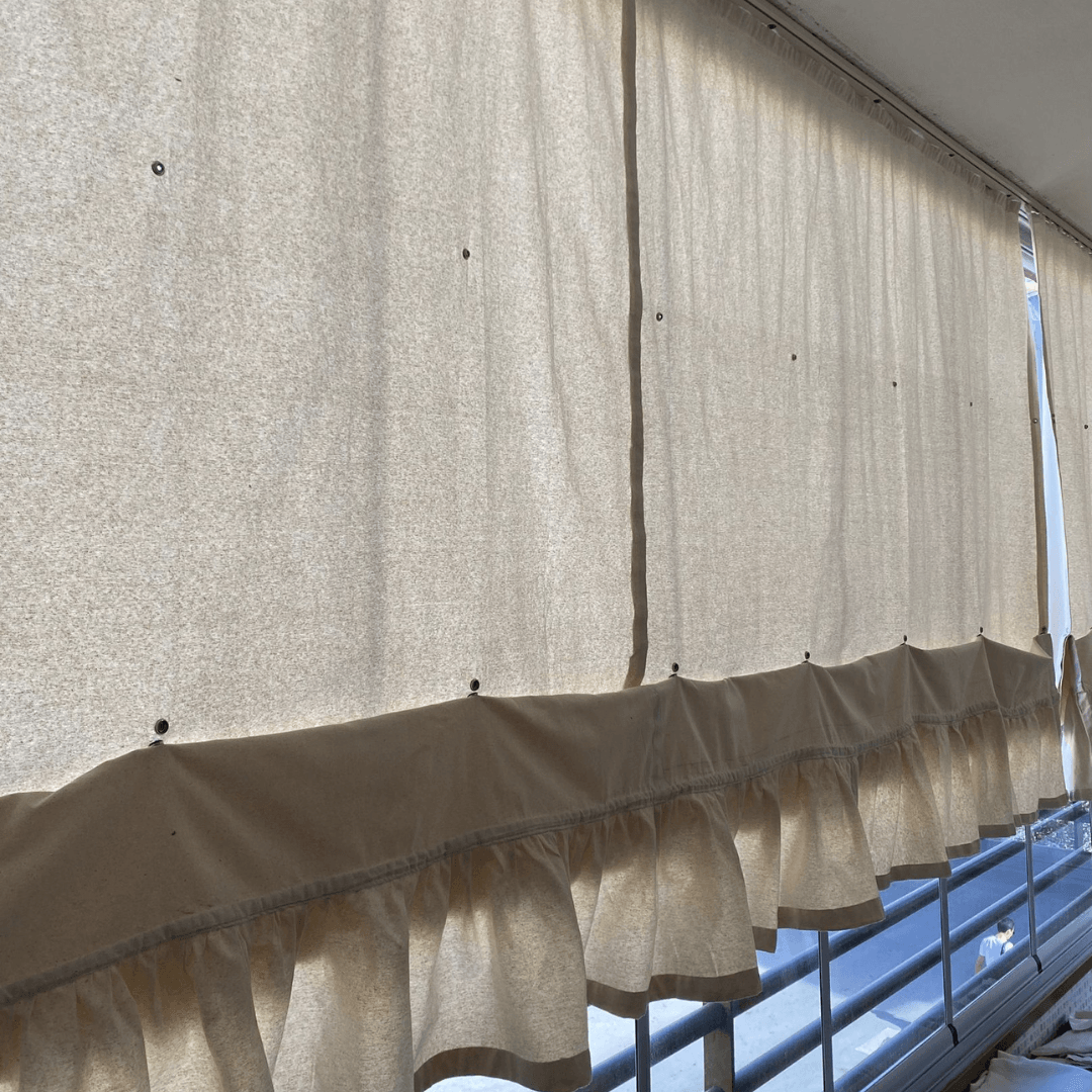 Çıtçıtlı Fırfırlı Balkon Perdesi