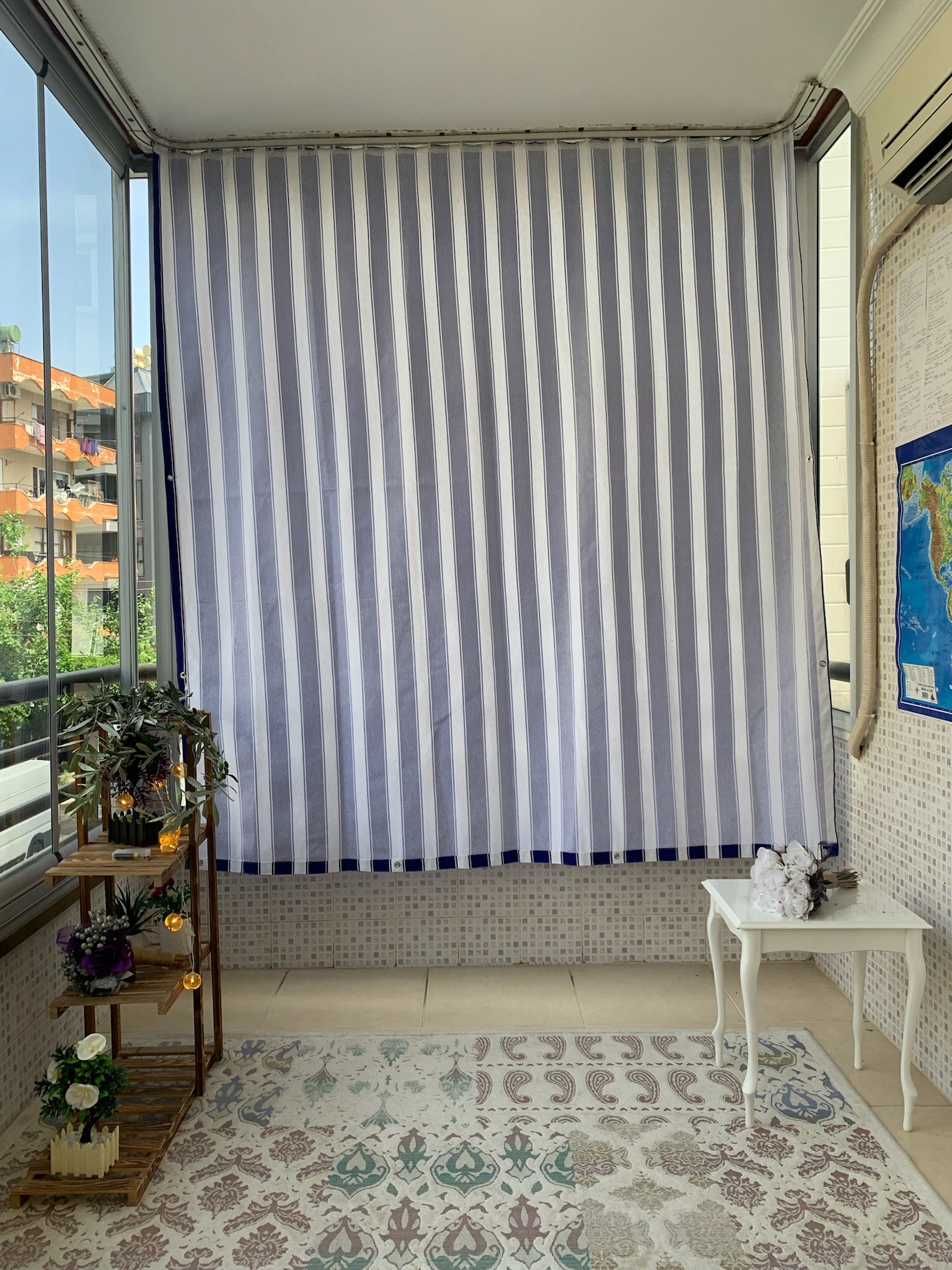 Standart Çizgili Balkon Perdesi