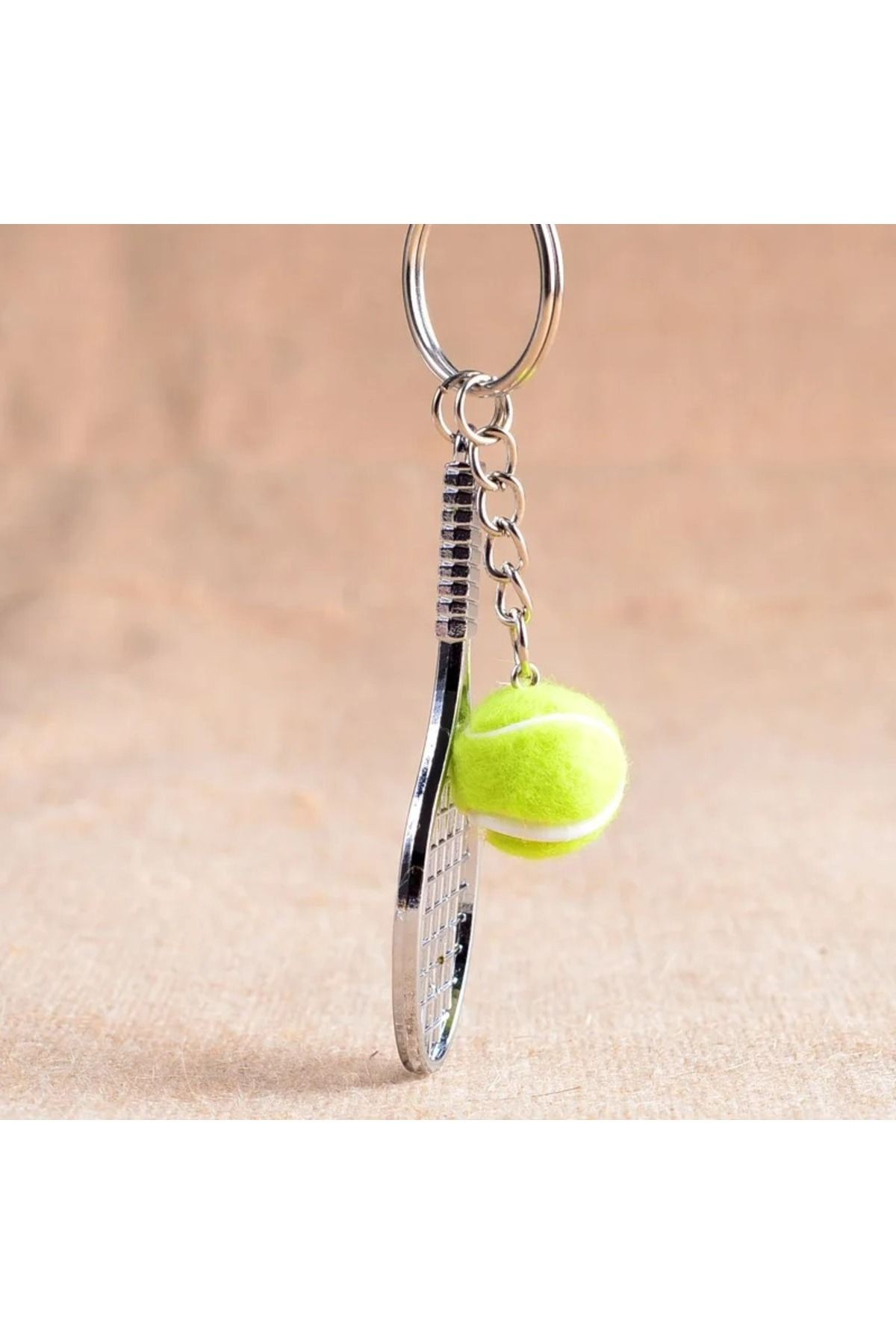 Tenis Raketi Anahtarlık Sevimli Spor Anahtar ve Çanta Süsü 4 Adet
