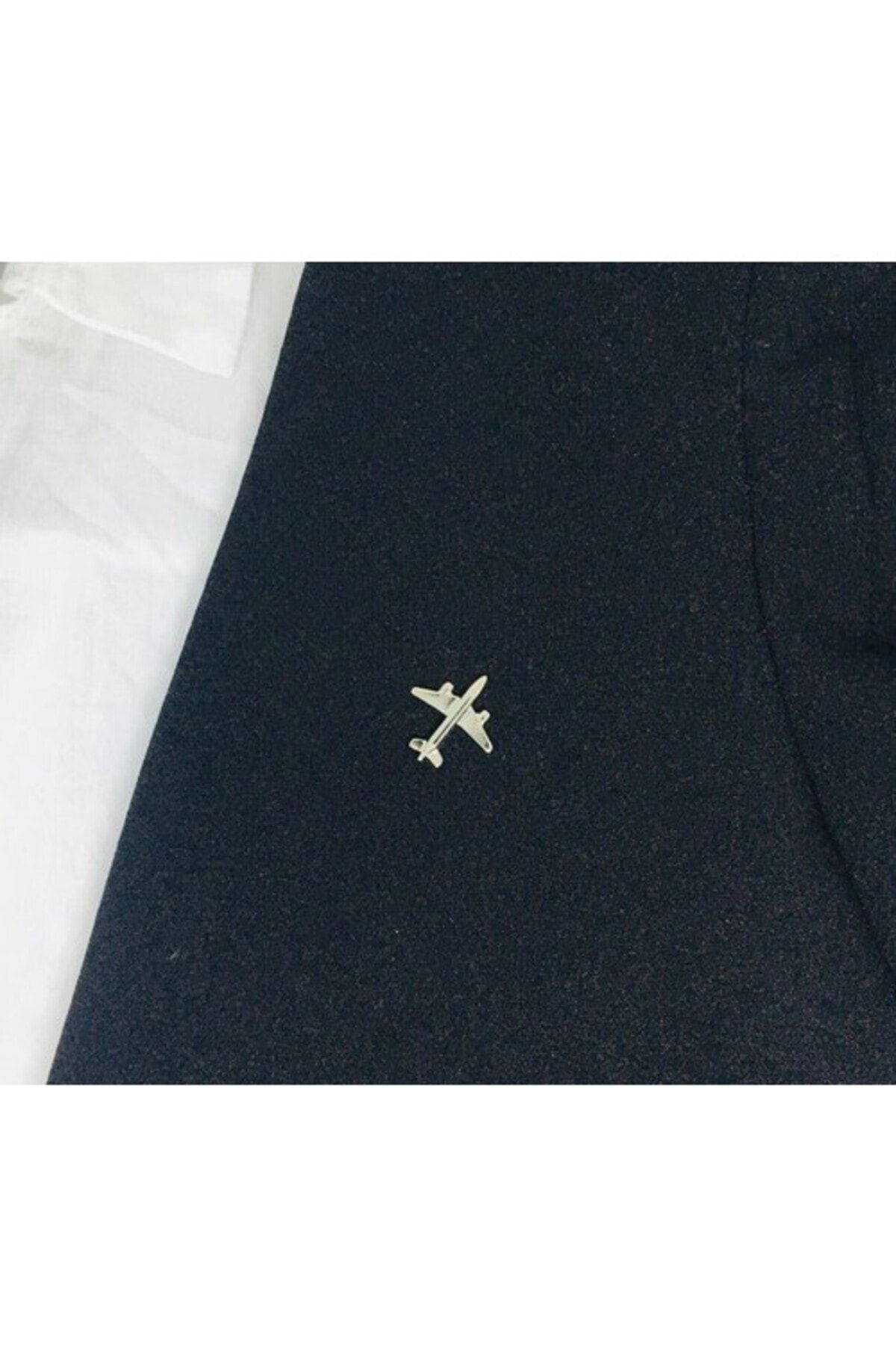 Uçak Yaka Rozeti Gümüş Renk Unisex