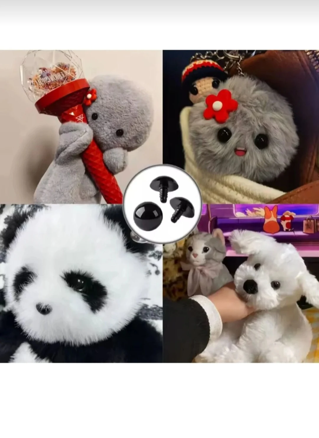 Amigurumi Vidalı Göz Kutulu göz seti, oyuncak plastik göz, peluş oyuncak gözü 100 adet