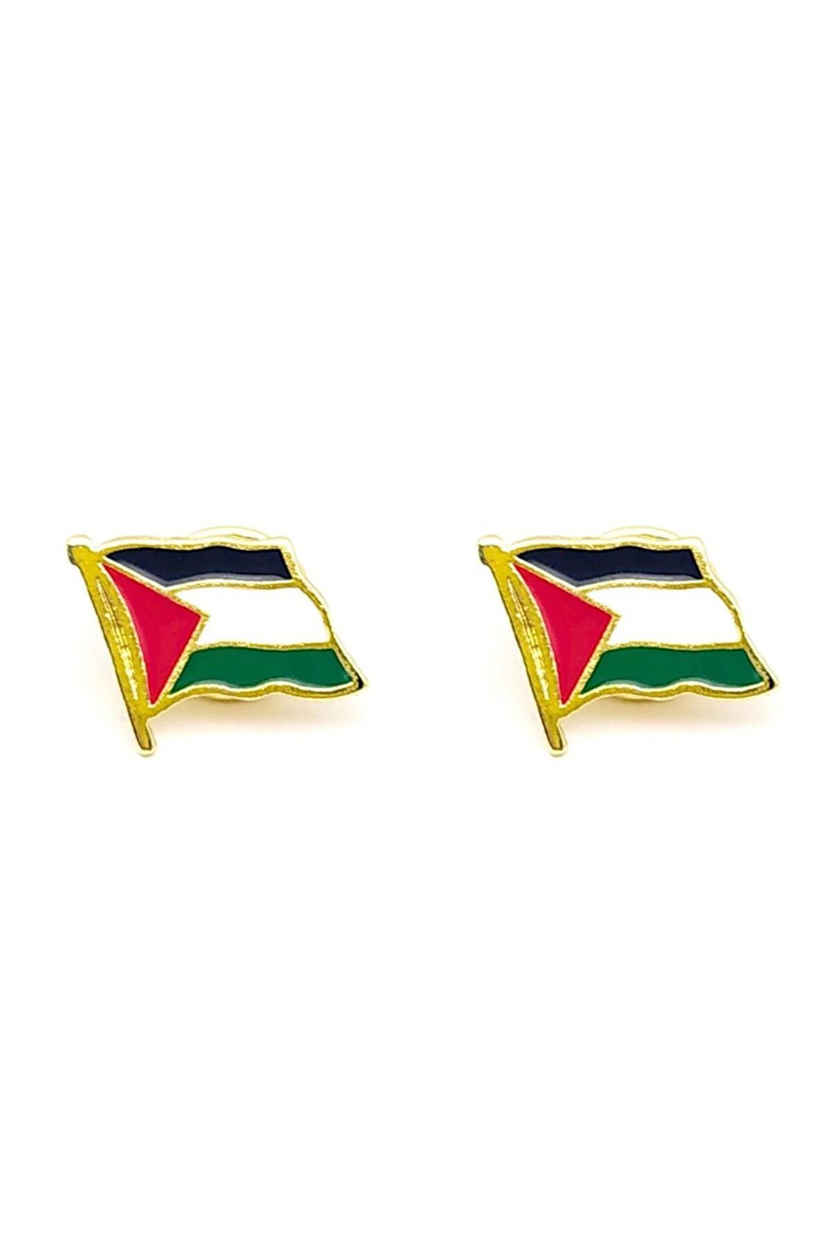 Filistin Bayrağı ( Kudüs - Palestine ) Metal Yaka Rozeti 2 Adet