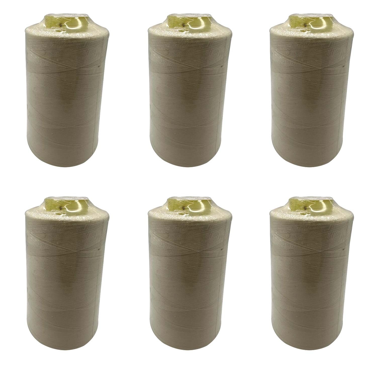 120 No 5000 Metre Polyester Dikiş İpliği Açık Vizon - (6 Adet)