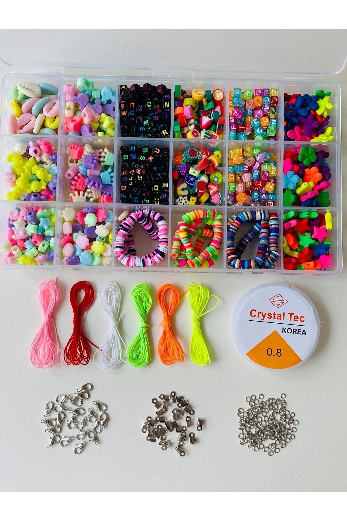 Soft Ve Canlı Renk Figür Boncuk, Harf Boncuk, Fimo Meyve ve Fimo Çocuk Hobi Seti