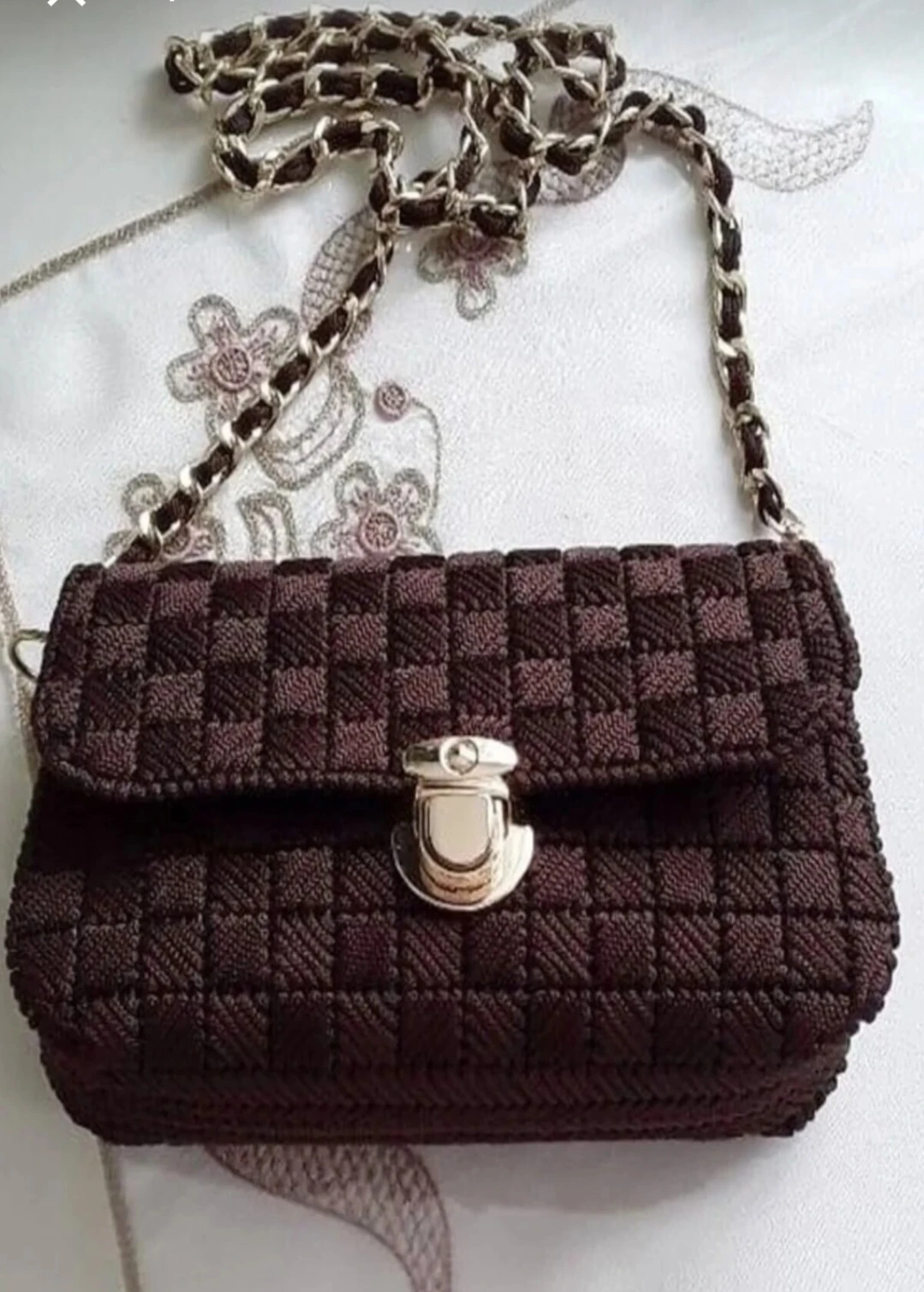 Suni Derili Metal Çanta Zincir Seti -Zincir Uzunluk 115cm