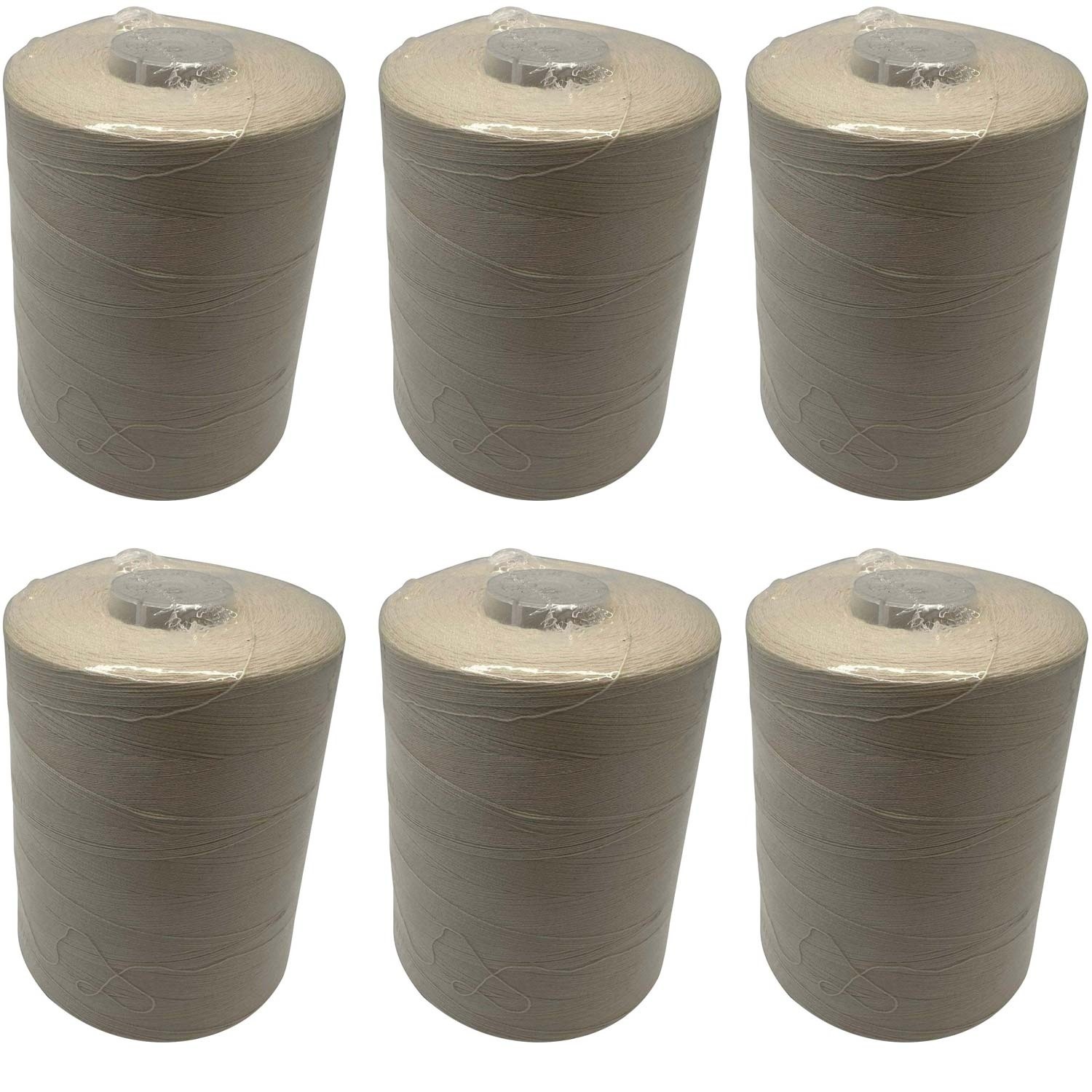 50 No 5000 Metre Polyester Dikiş İpliği Açık Vizon - (6 Adet)