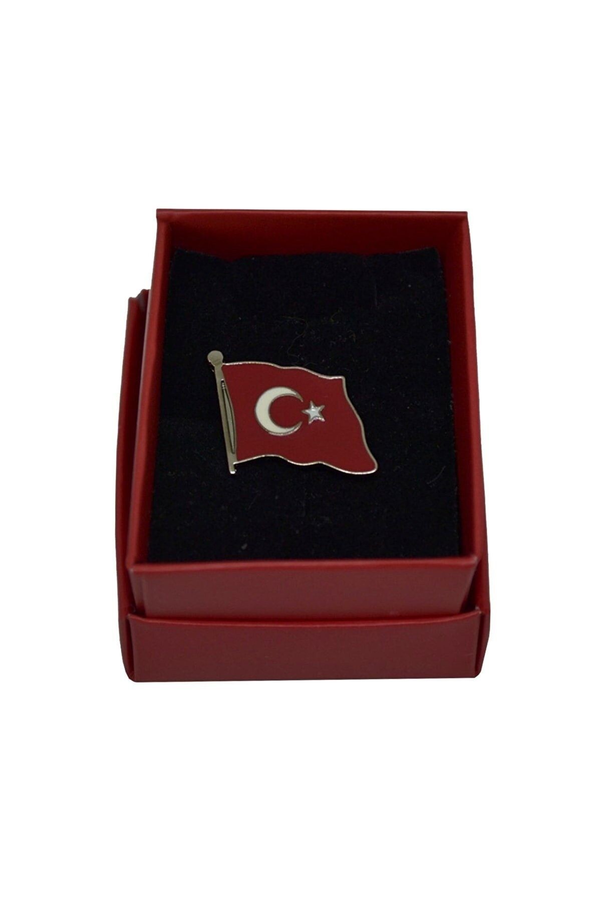 Türk Bayrağı Altın Renk Yaka Rozeti