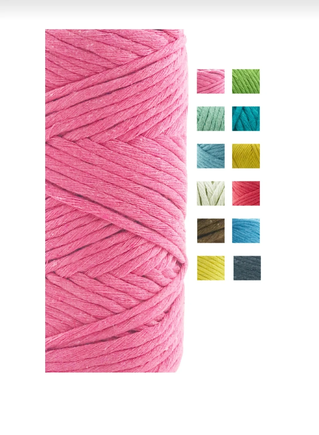 3 Mm Tek Büküm Taranan Pamuk Makrome Ipi 80 Mt